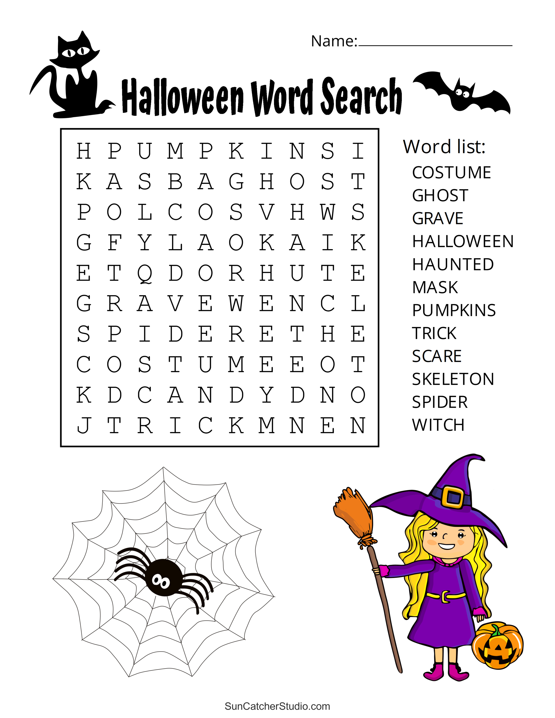 Halloween Word Search (Free Printable Puzzles) – Diy Projects for Free Printable Halloween Puzzles