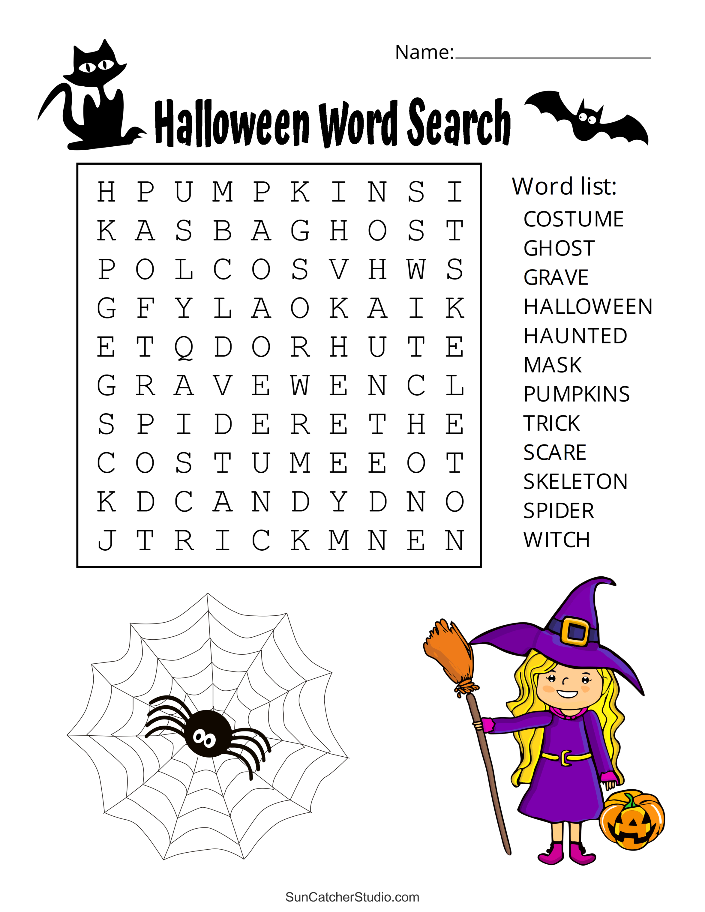 Halloween Word Search (Free Printable Puzzles) – Diy Projects inside Free Printable Halloween Word Search Puzzles