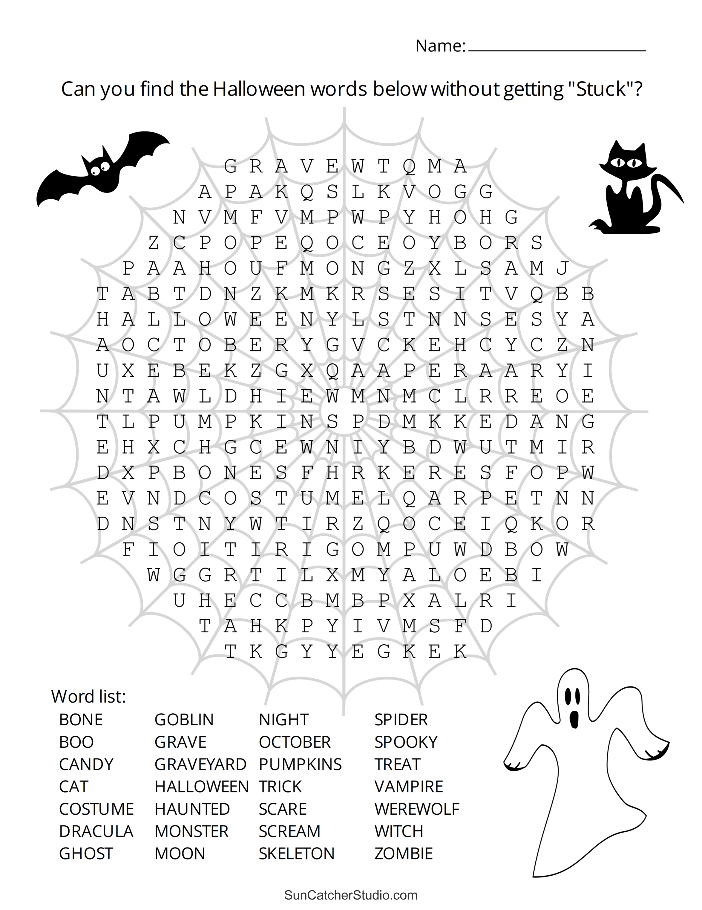 Halloween Word Search (Free Printable Puzzles) – Diy Projects with Free Printable Halloween Word Search Puzzles