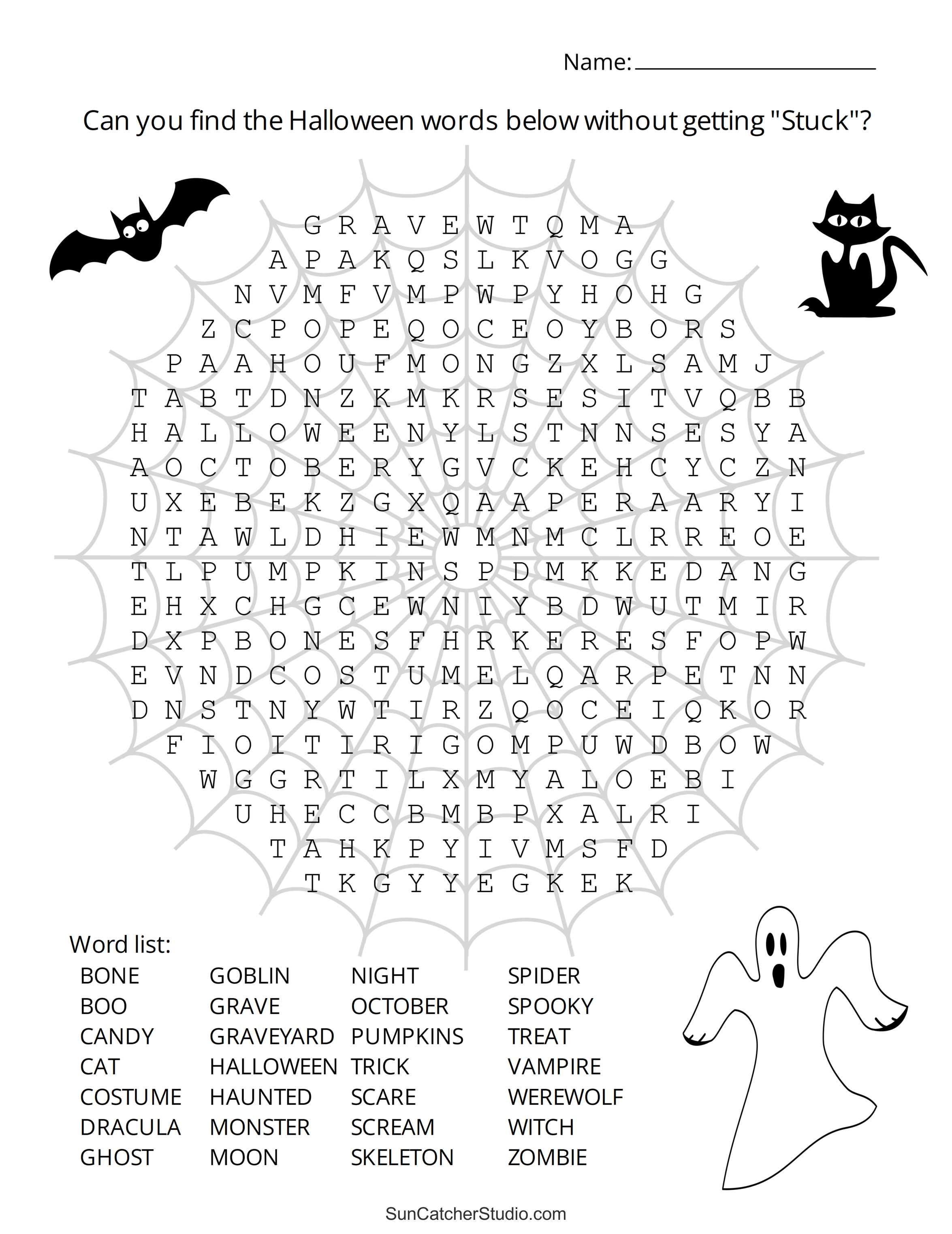 Halloween Word Search (Free Printable Puzzles) – Diy Projects within Free Printable Halloween Word Search