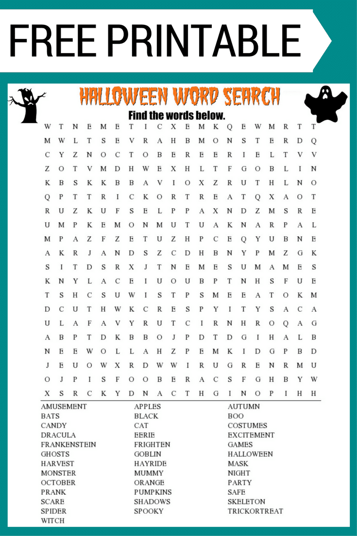 Halloween Word Search Printable (Free Download!) regarding Free Printable Halloween Word Search Puzzles