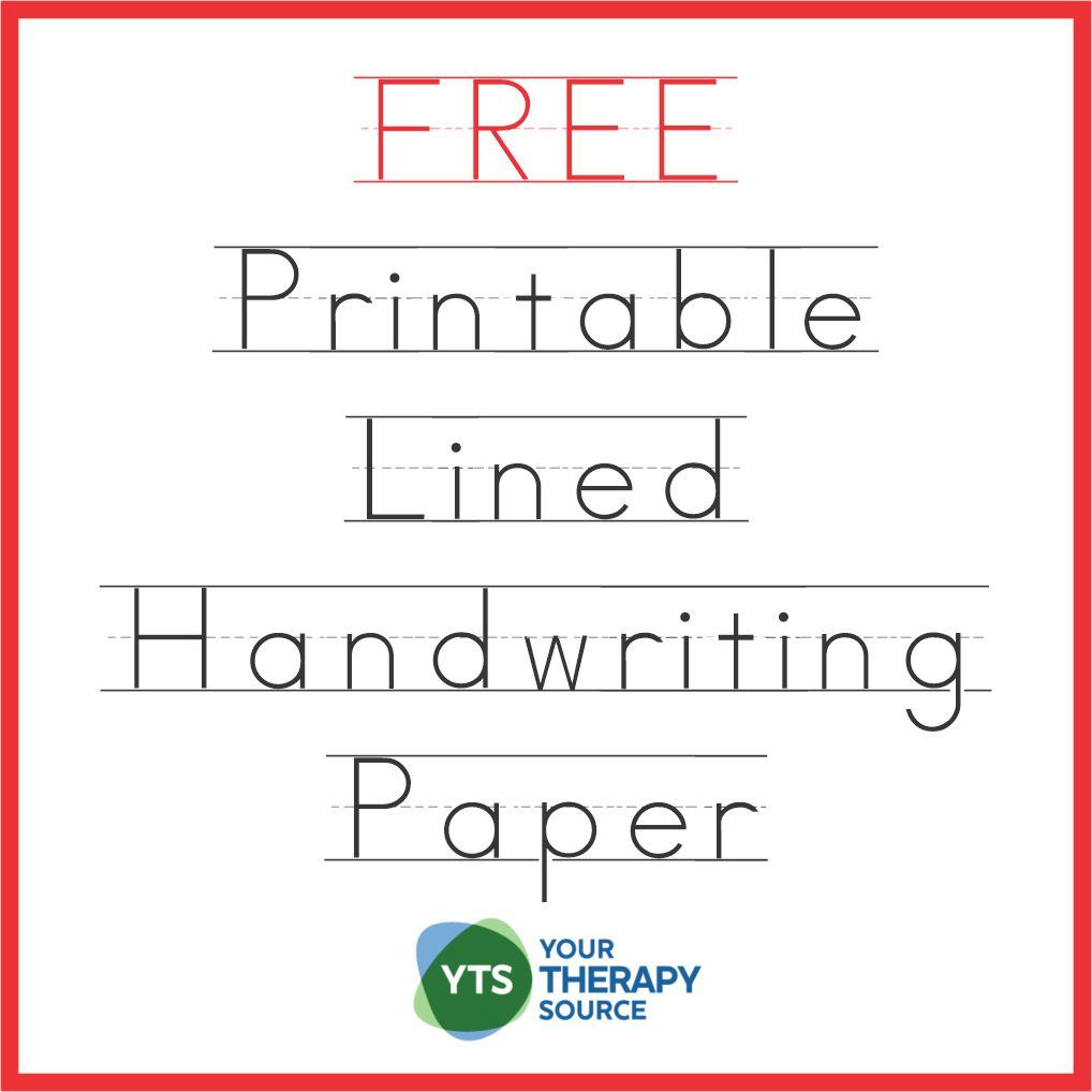 Handwriting Paper Printable - Free - Your Therapy Source throughout Free Printable Lined Handwriting Paper
