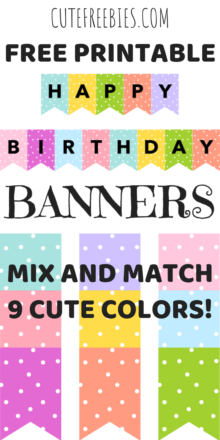 Happy Birthday Banners / Buntings – Free Printable! - Cute with Birthday Banner Templates Free Printable