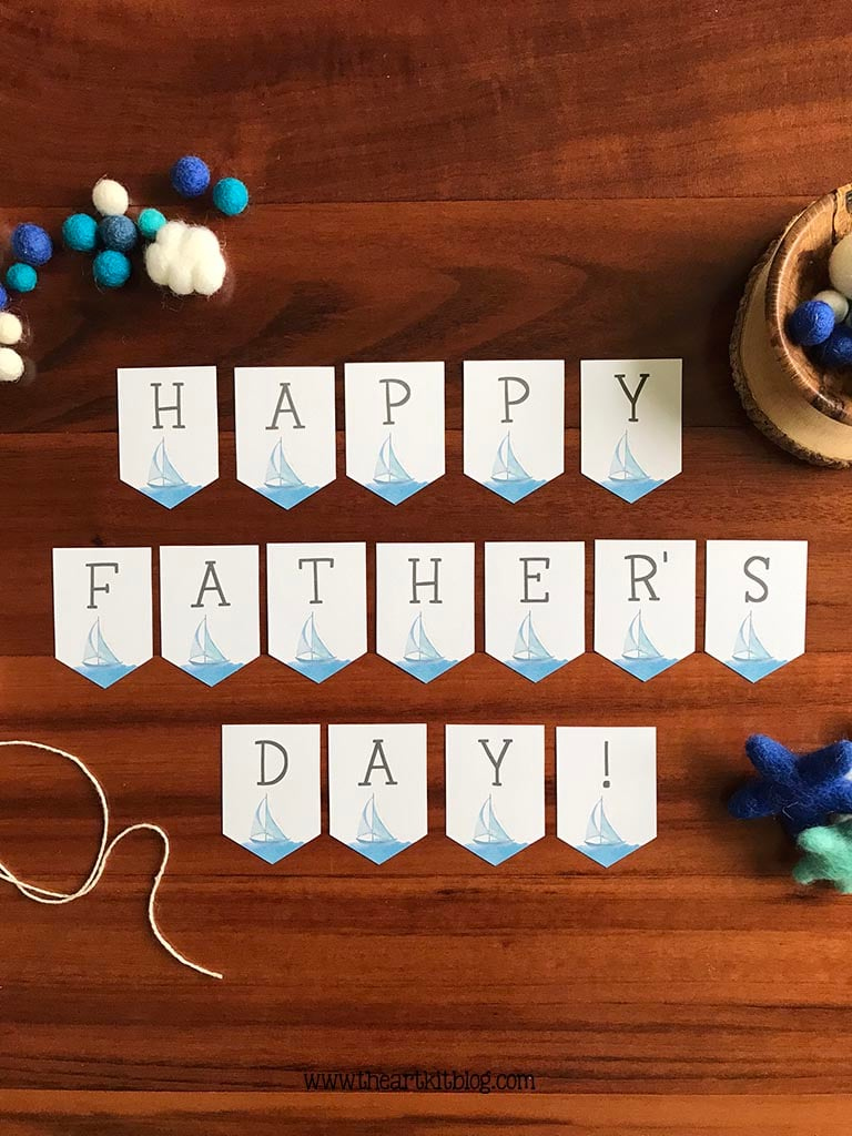 Happy Father&amp;#039;S Day Banner {Free Printable!} - The Art Kit for Free Printable Fathers Day Banners