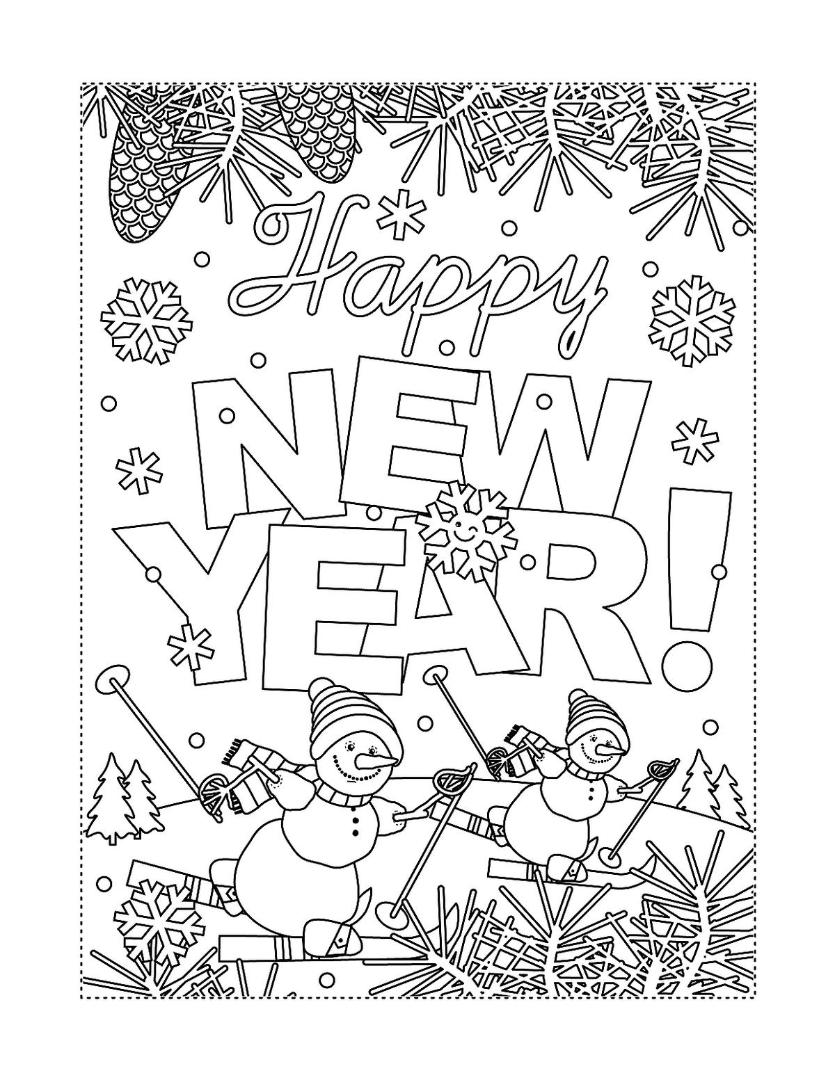 Happy New Year 2024 Free Coloring Pages For Kids To Welcome The with regard to New Year Coloring Pages Free Printables