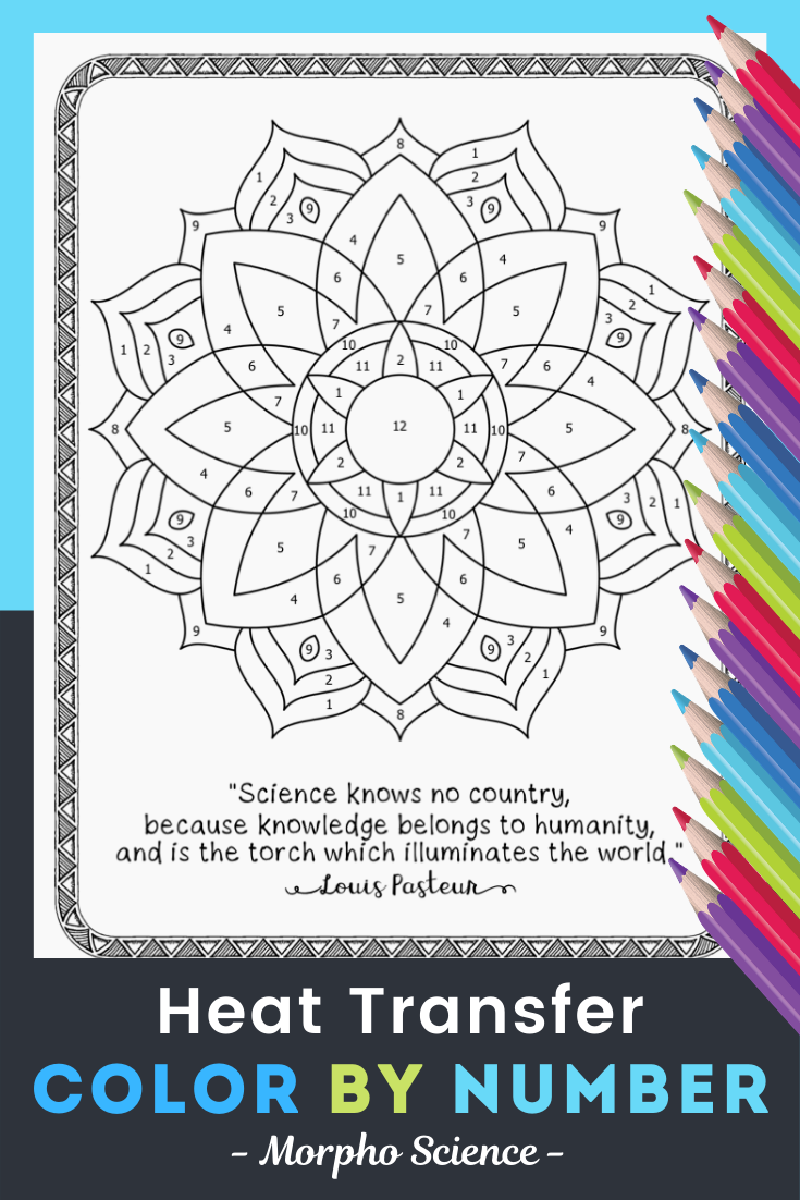 Heat Transfer Colornumber - Science Colornumber Review with Free Printable Heat Transfer Worksheets