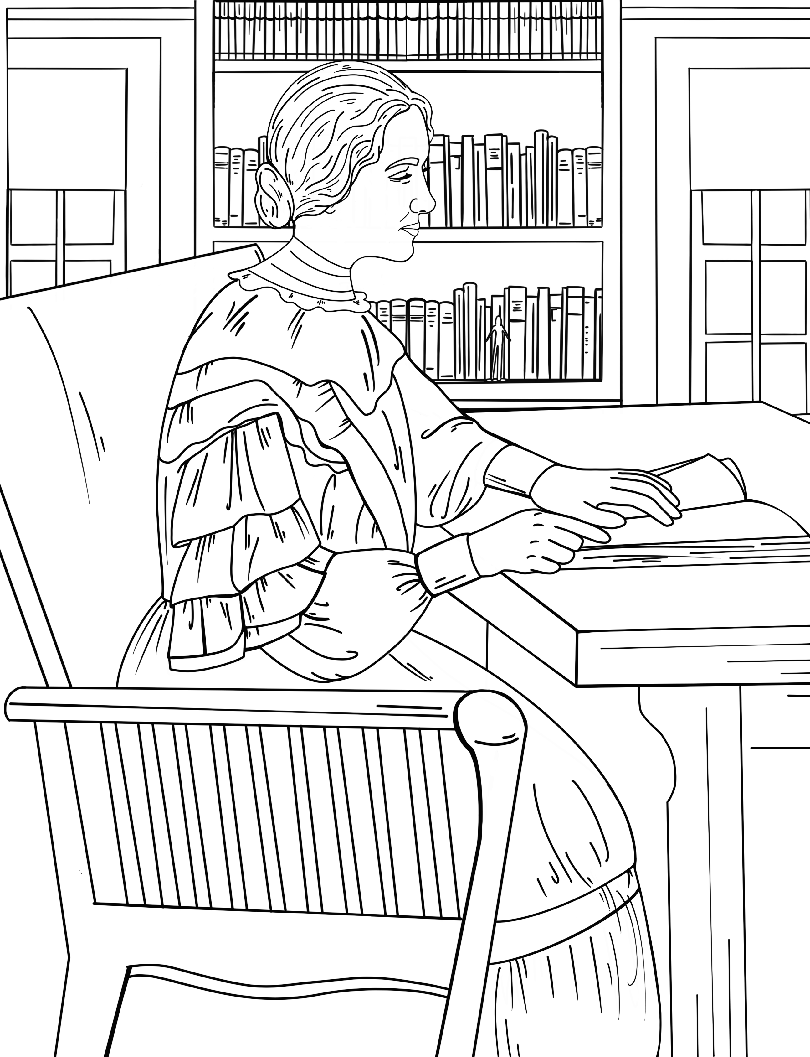 Helen Keller: Free Printable Coloring Page intended for Free Printable Pictures of Helen Keller