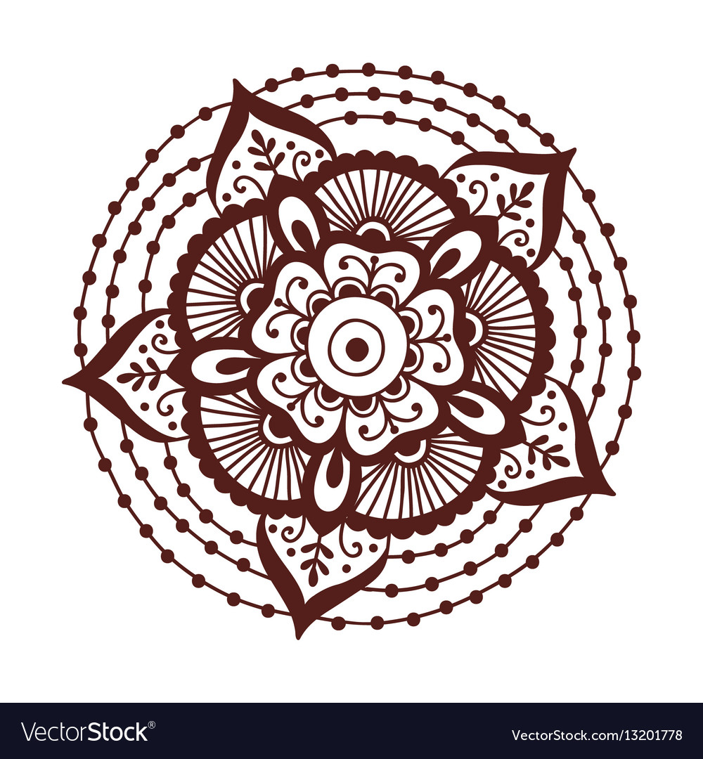 Henna Tattoo Mehndi Flower Template Royalty Free Vector in Free Printable Henna Tattoo Designs