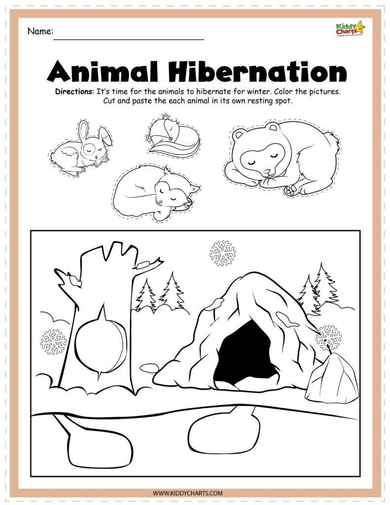 Hibernating Animals Activity Sheets - Kiddycharts with Free Printable Hibernation Worksheets