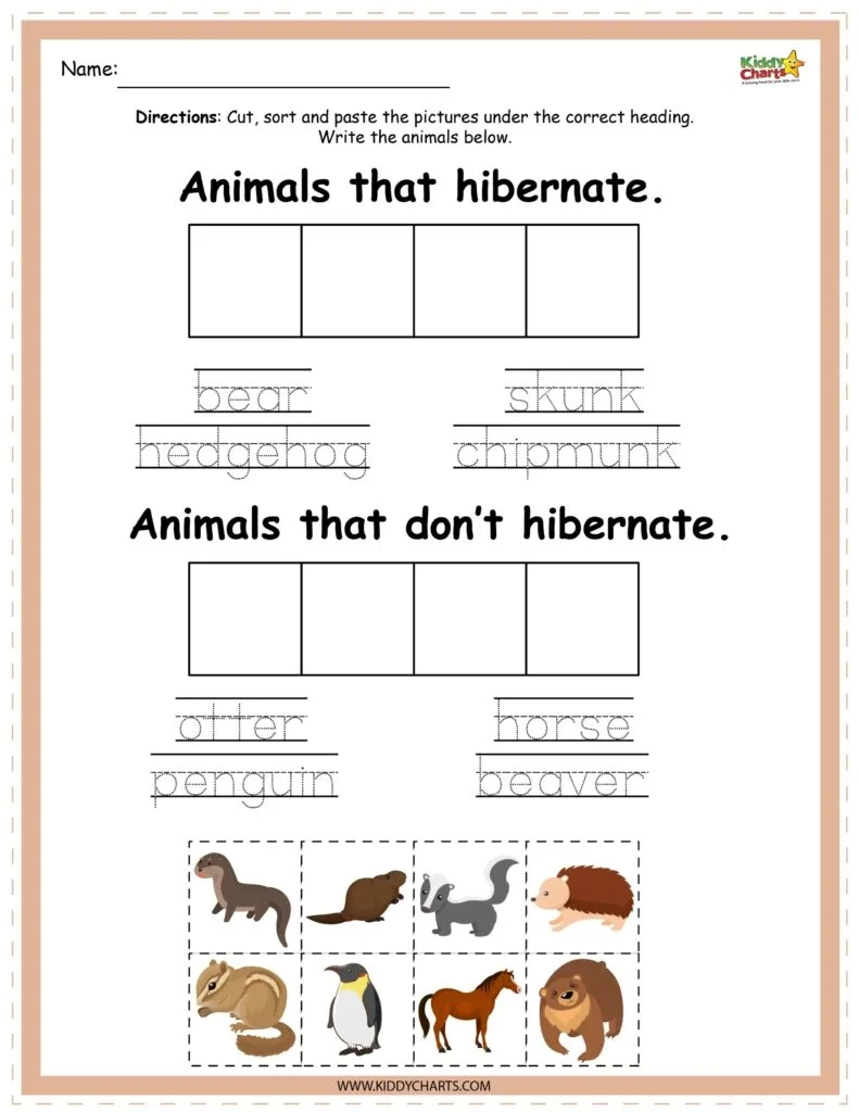 Hibernating Animals Activity Sheets - Kiddycharts with regard to Free Printable Hibernation Worksheets