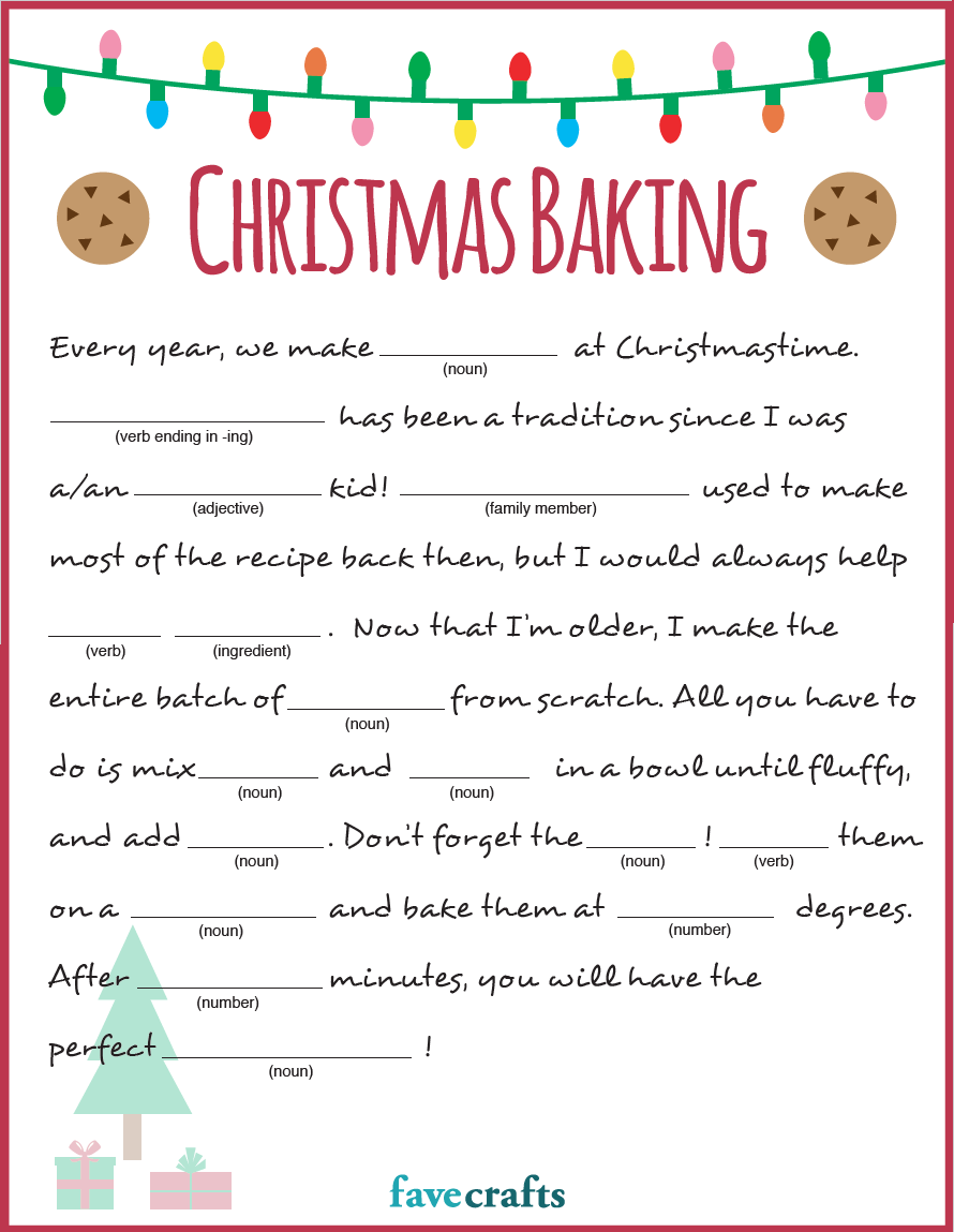 Holiday Baking Christmas Mad Libs Printable | Christmas Mad Libs within Christmas Mad Libs Printable Free