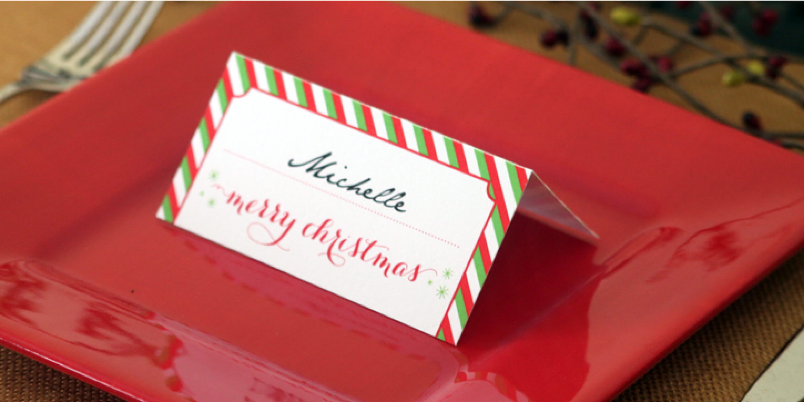 Holiday Place Card Diy Printable intended for Free Printable Christmas Place Name Tags