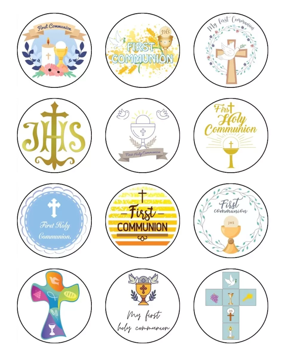 Holy Communion Cake Topper Edible Cupcake Decorations (12) | Ebay with regard to Free Printable First Communion Cupcake Toppers