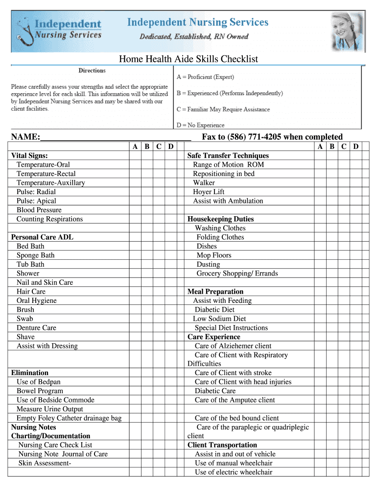 Home Health Aide Duties Checklist - Fill Online, Printable throughout Free Printable Cna Inservices