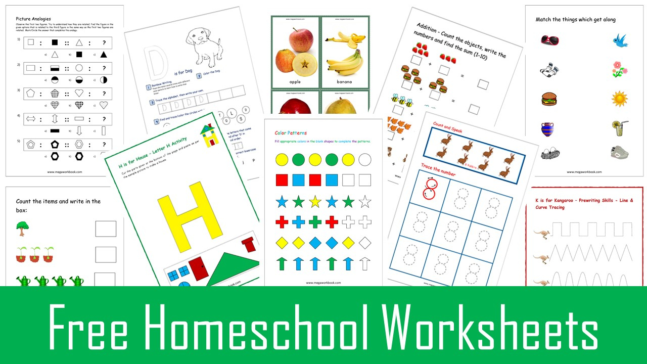 Homeschool Worksheets - Free Homeschool Worksheets - Kindergarten throughout Free Homeschool Printable Worksheets