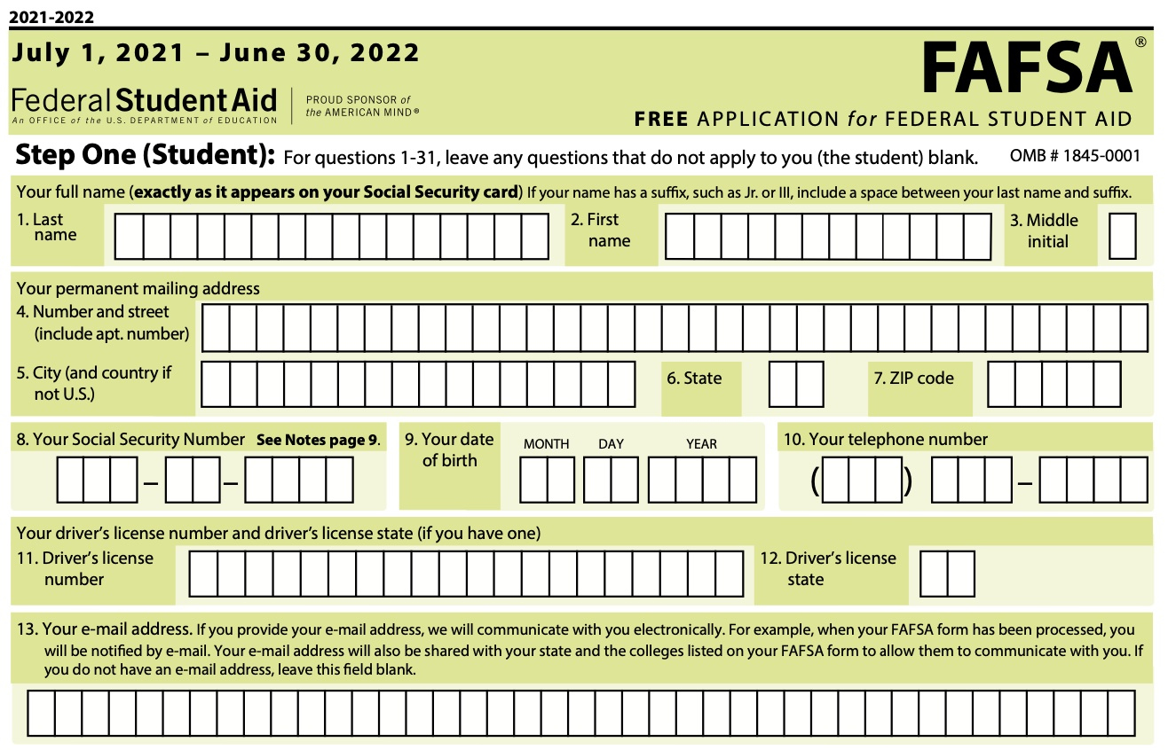 How Do I Print My Fafsa Form with Free Printable Fafsa Application Form