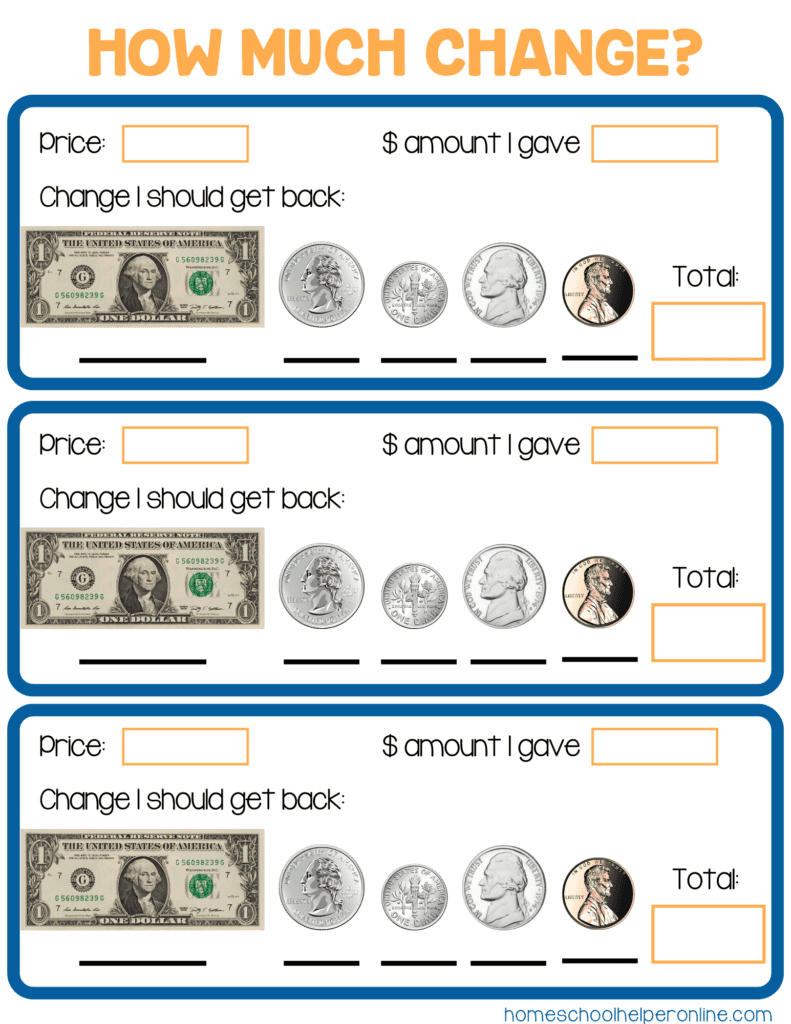 How Much Change? Money Math Worksheets For Elementary Students regarding Free Printable Making Change Worksheets