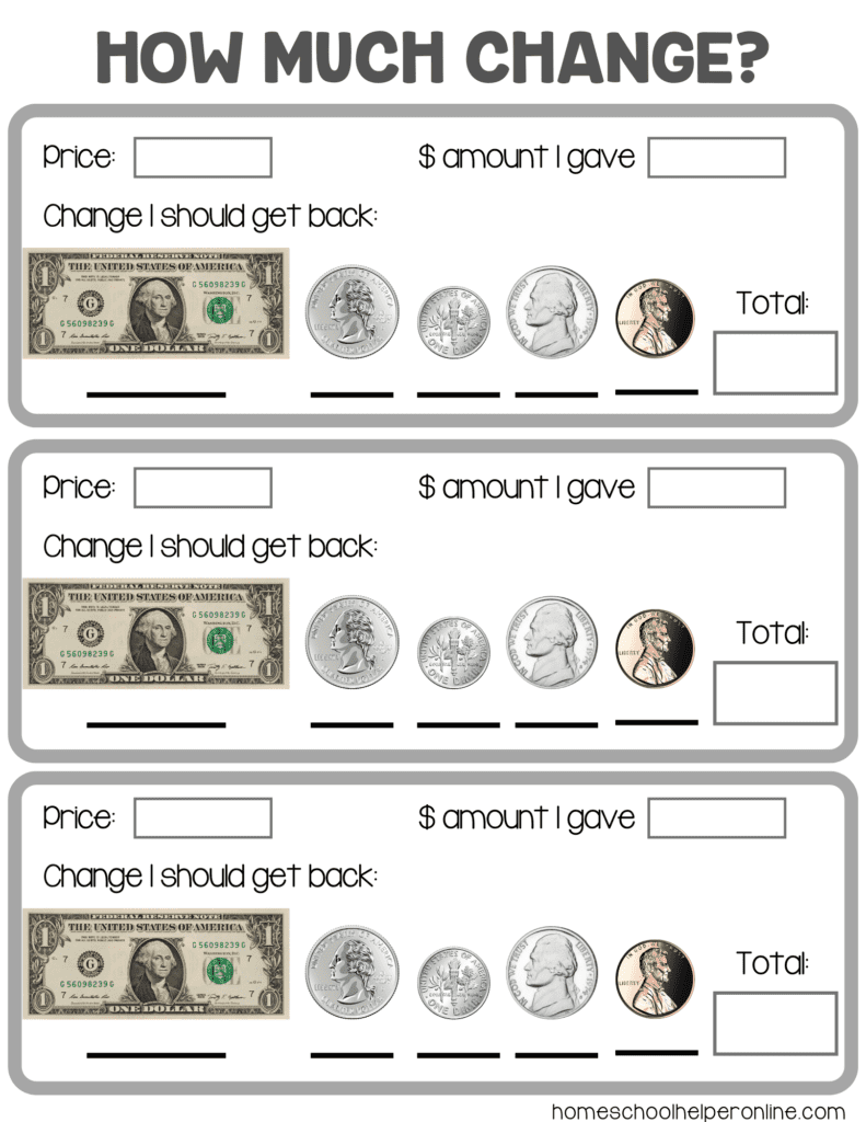 How Much Change? Money Math Worksheets For Elementary Students with regard to Free Printable Making Change Worksheets
