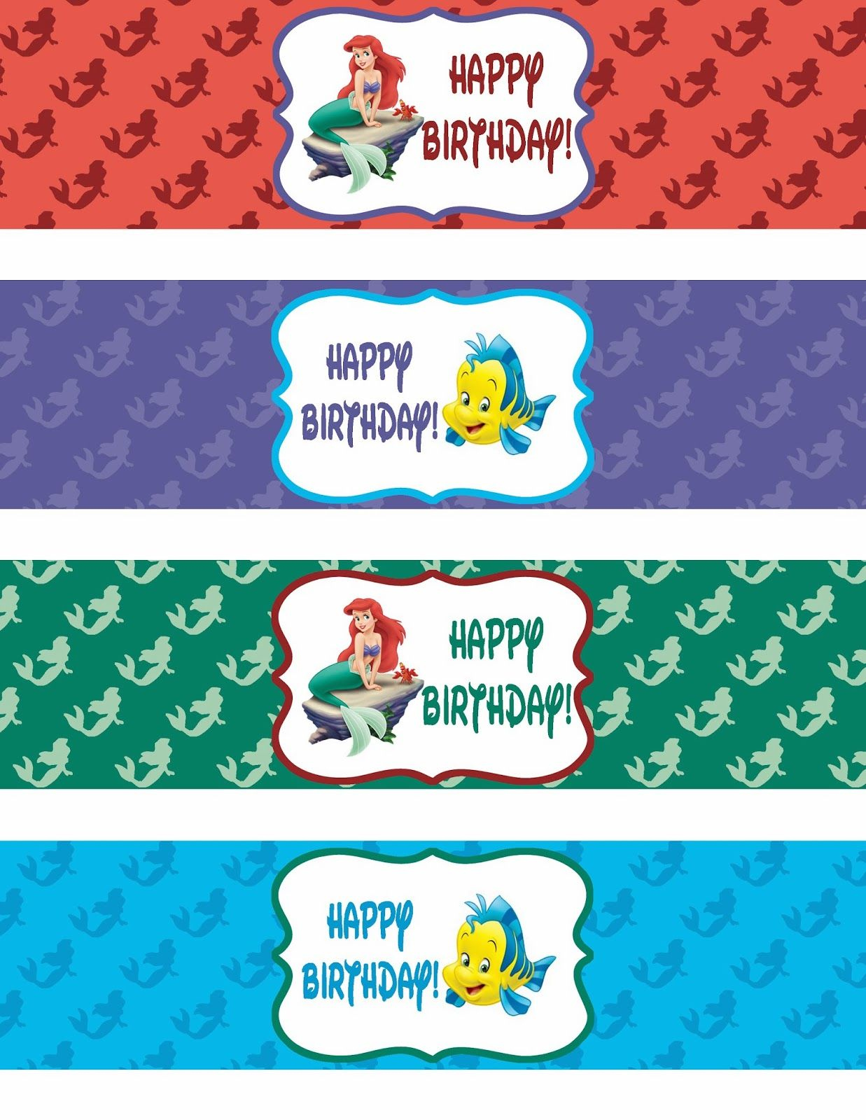 I Am Working On Making Items For A Couple Of Upcoming Birthdays with Free Printable Little Mermaid Water Bottle Labels