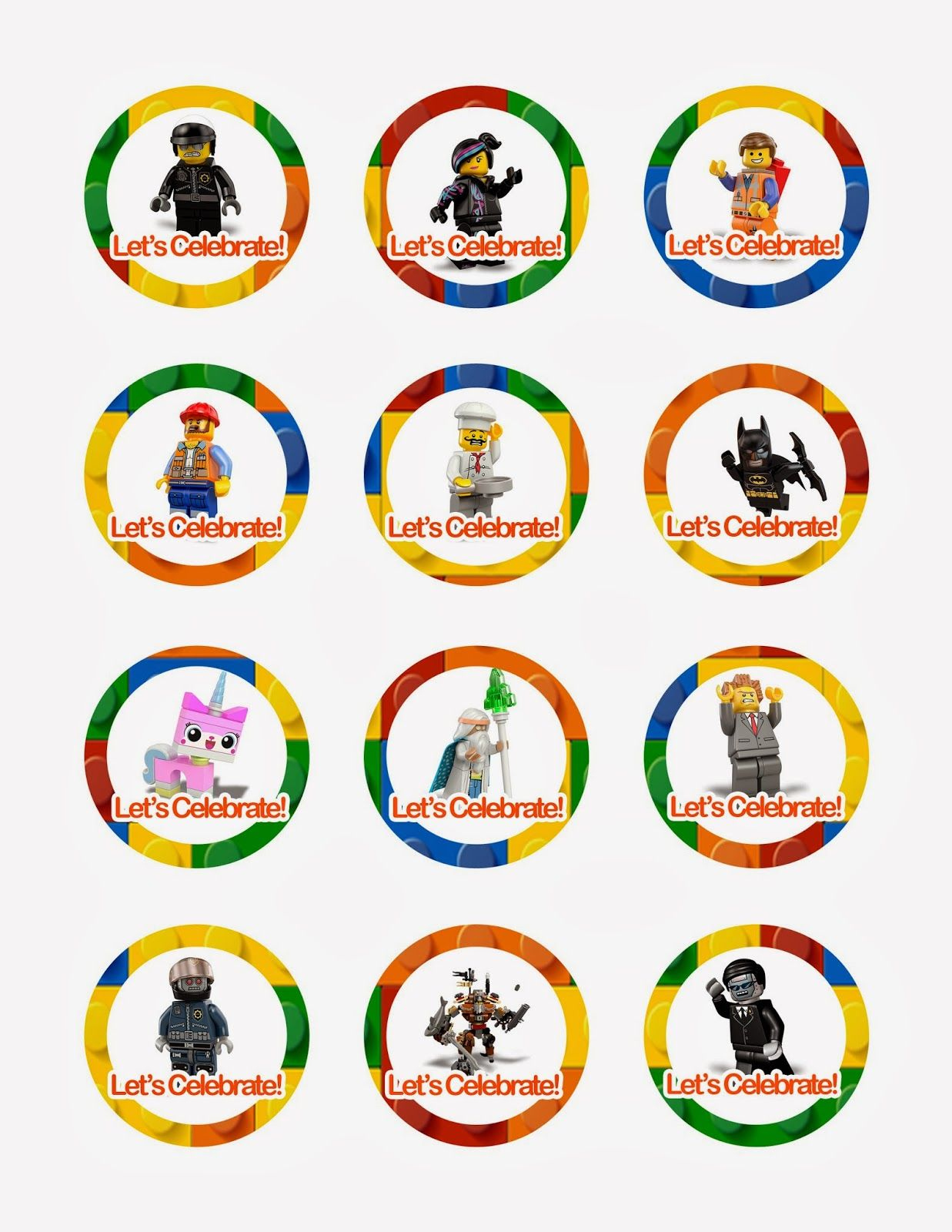 I Make I Share: Lego Movie Cupcake Toppers | Movie Cupcakes regarding Free Printable Lego Cupcake Toppers