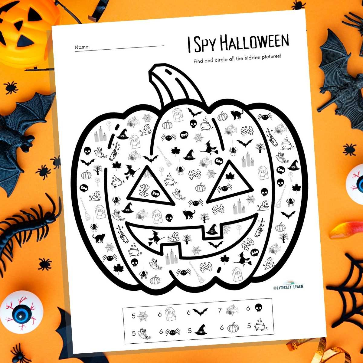 I Spy Halloween Activity Sheet - Free Printable! - Literacy Learn for Halloween Worksheets Free Printable