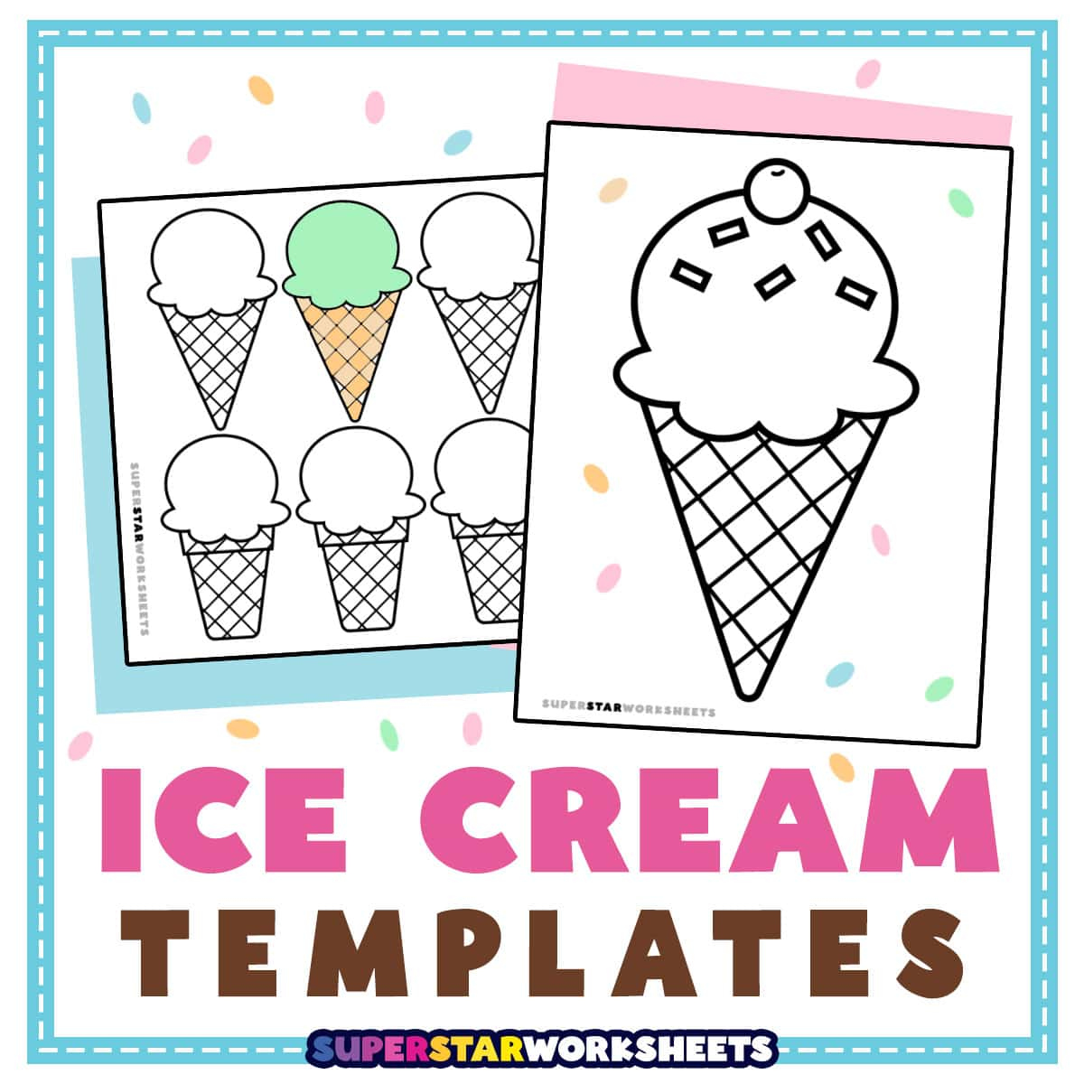 Ice Cream Cone Template - Superstar Worksheets with Free Printable Ice Cream Worksheets