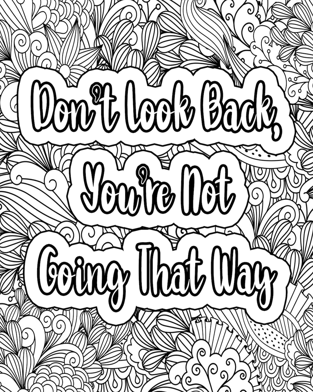 Inspirational Quotes Coloring Pages For Adults. Zentangle Digital Downloads. Motivational Coloring Pages. Printable Colouring Pages Adult - Etsy for Free Printable Quote Coloring Pages for Adults