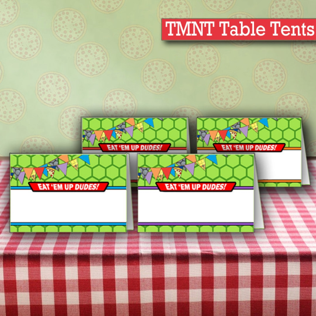 Instant Download Blank Ninja Turtles Birthday Food Table Tents Cards Turtle Birthday Party Printable Food Tents - Etsy in Free Printable Tmnt Food Labels