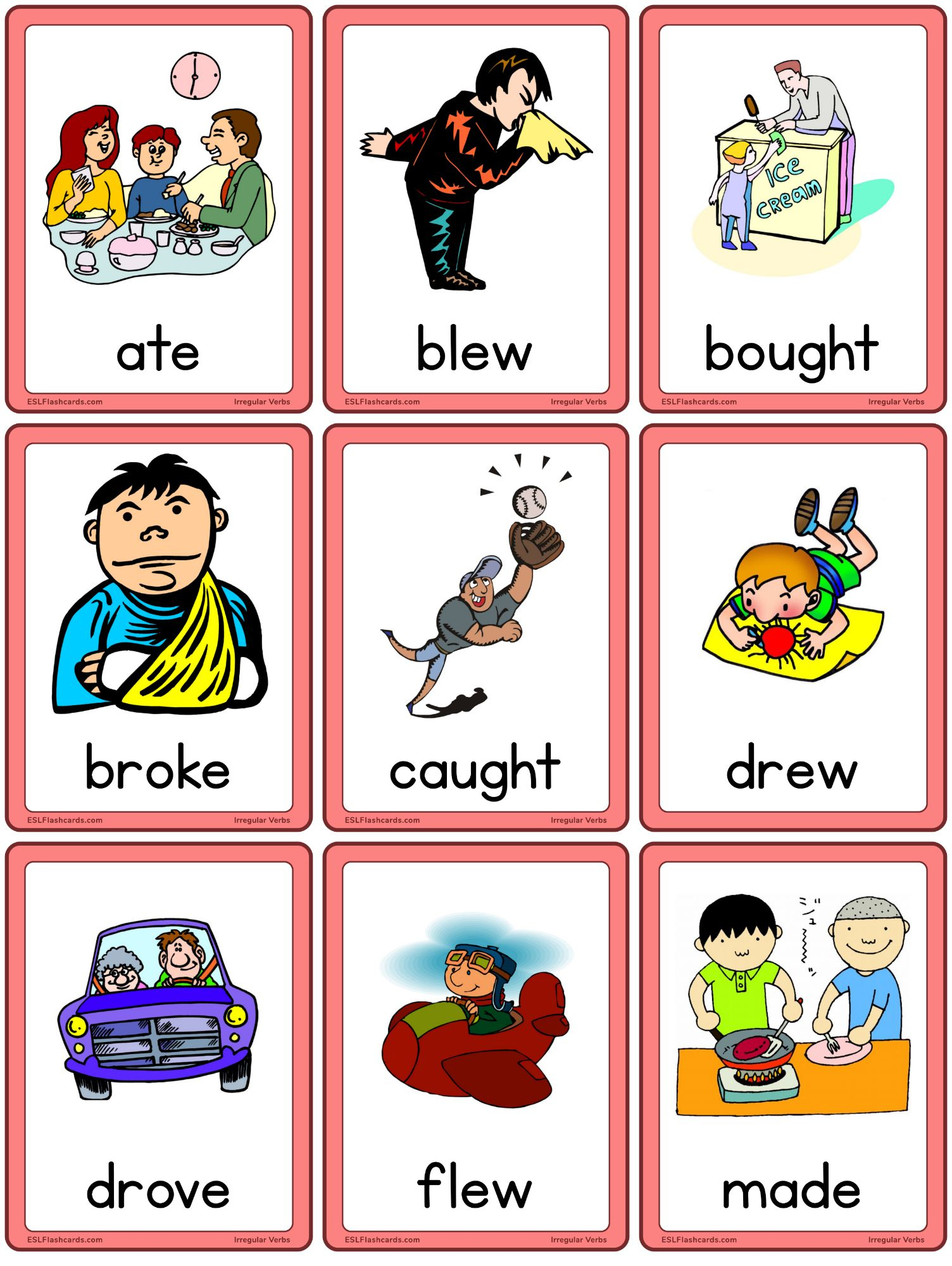 Irregular Verbs – Esl Flashcards pertaining to Irregular Verbs Flashcards Printable Free