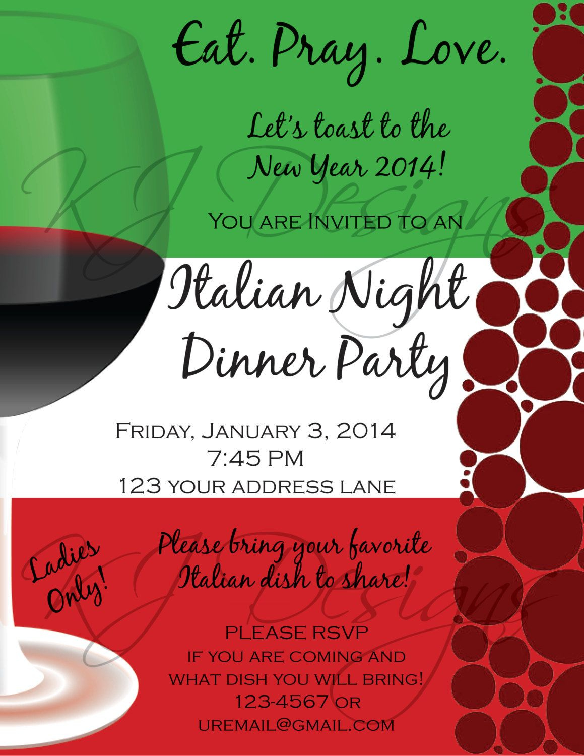 Italian Dinner Party Invitation Template | Italian Dinner Party with Free Printable Italian Party Invitations
