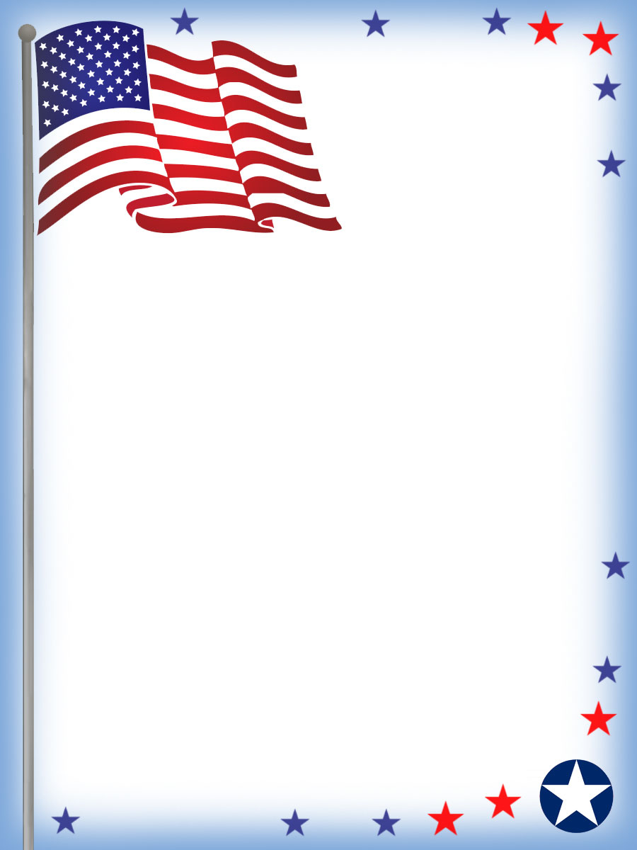 July Fourth Stationery: Usa Flag Notepaper - Rooftop Post Printables in Free Printable 4Th Of July Stationery