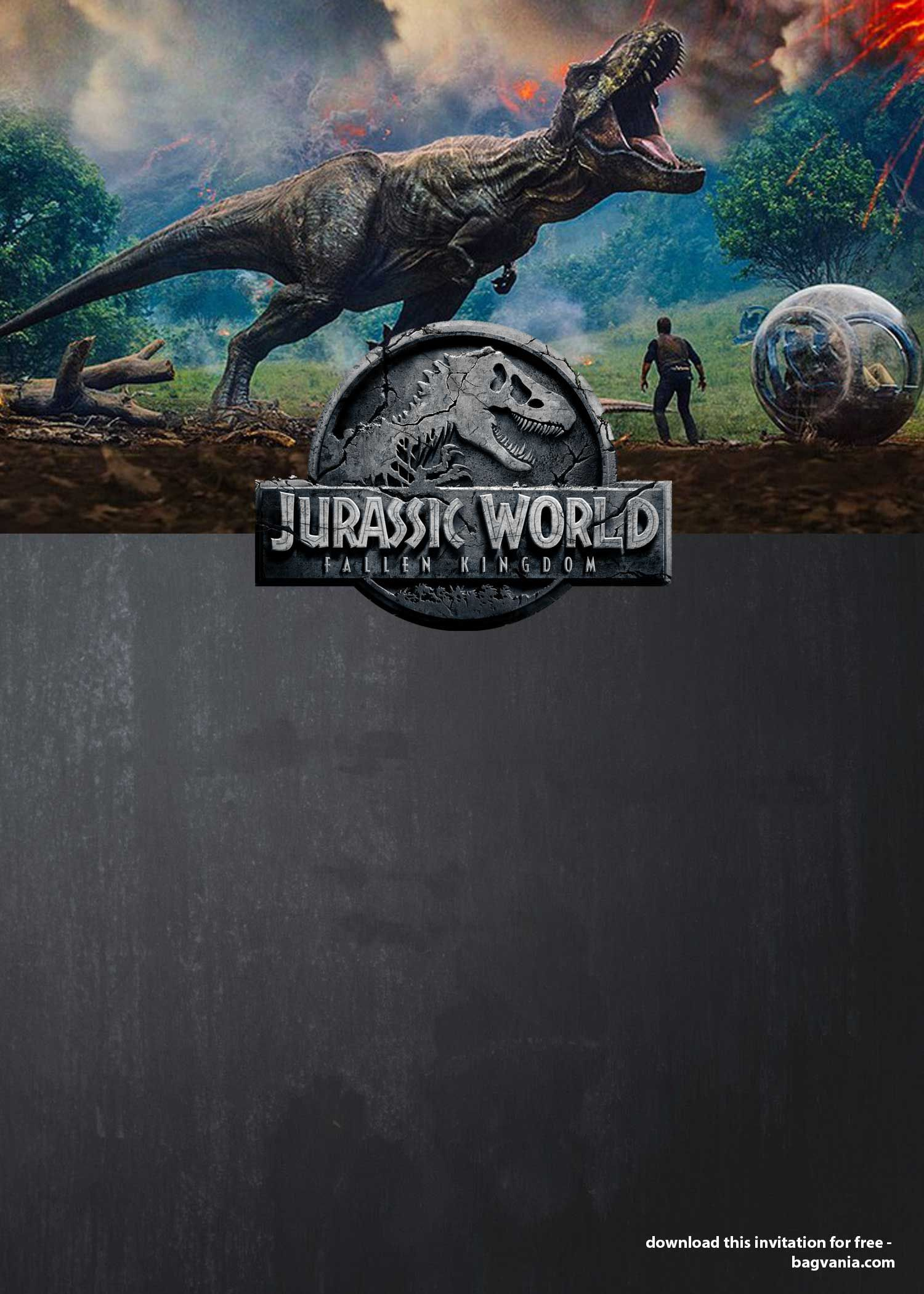 Jurassic World : Fallen Kingdom Birthday Party Ideas – Free for Free Printable Jurassic World Invitations