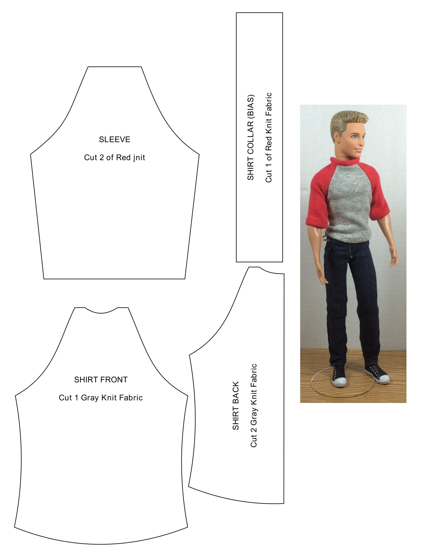 Ken Doll Clothes Patterns Free | Diy Ken Doll Clothes, Diy Ken for Ken Clothes Patterns Free Printable