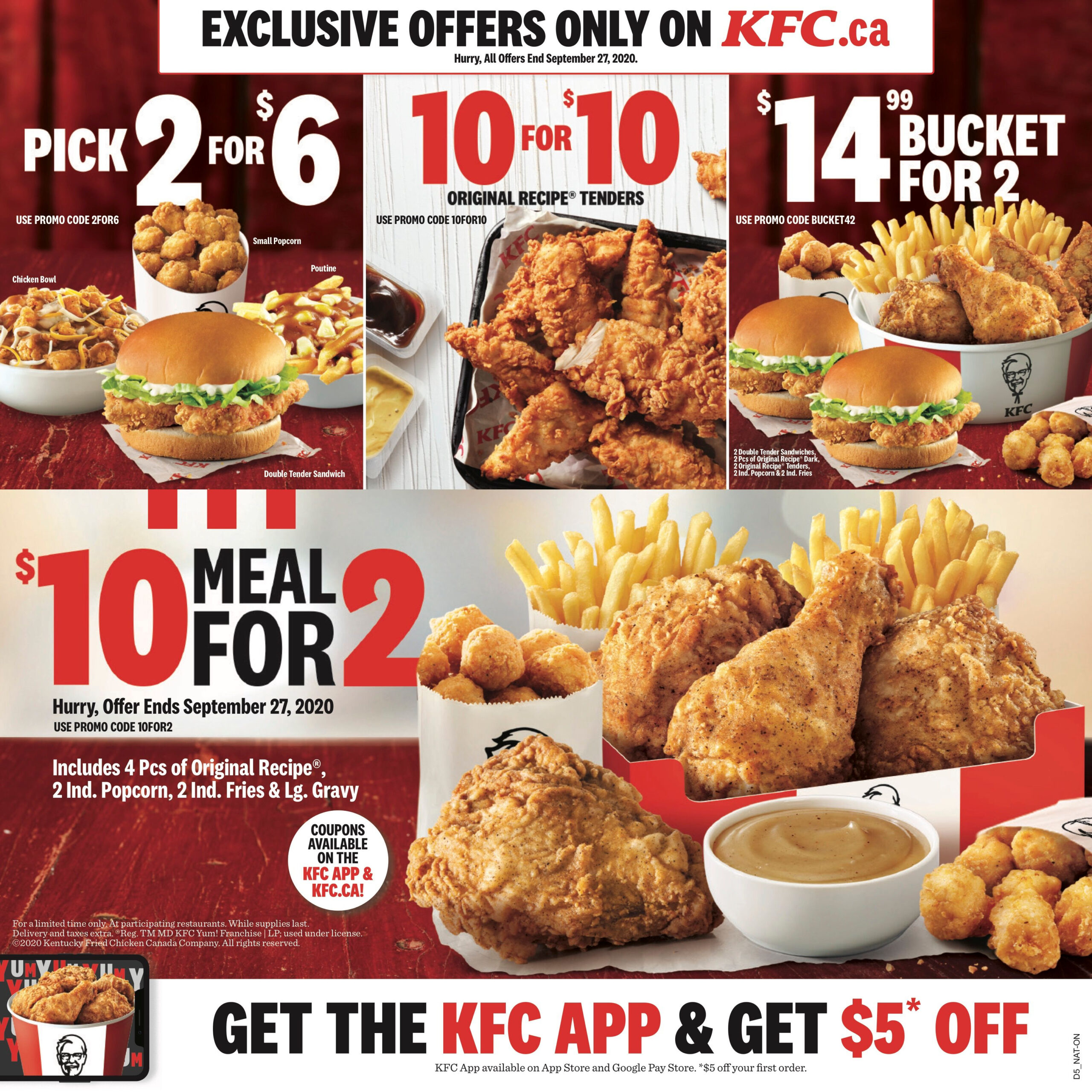 Kfc Canada Mailer Coupons (Ontario), Until September 27, 2020 within Free Printable Coupons Ontario