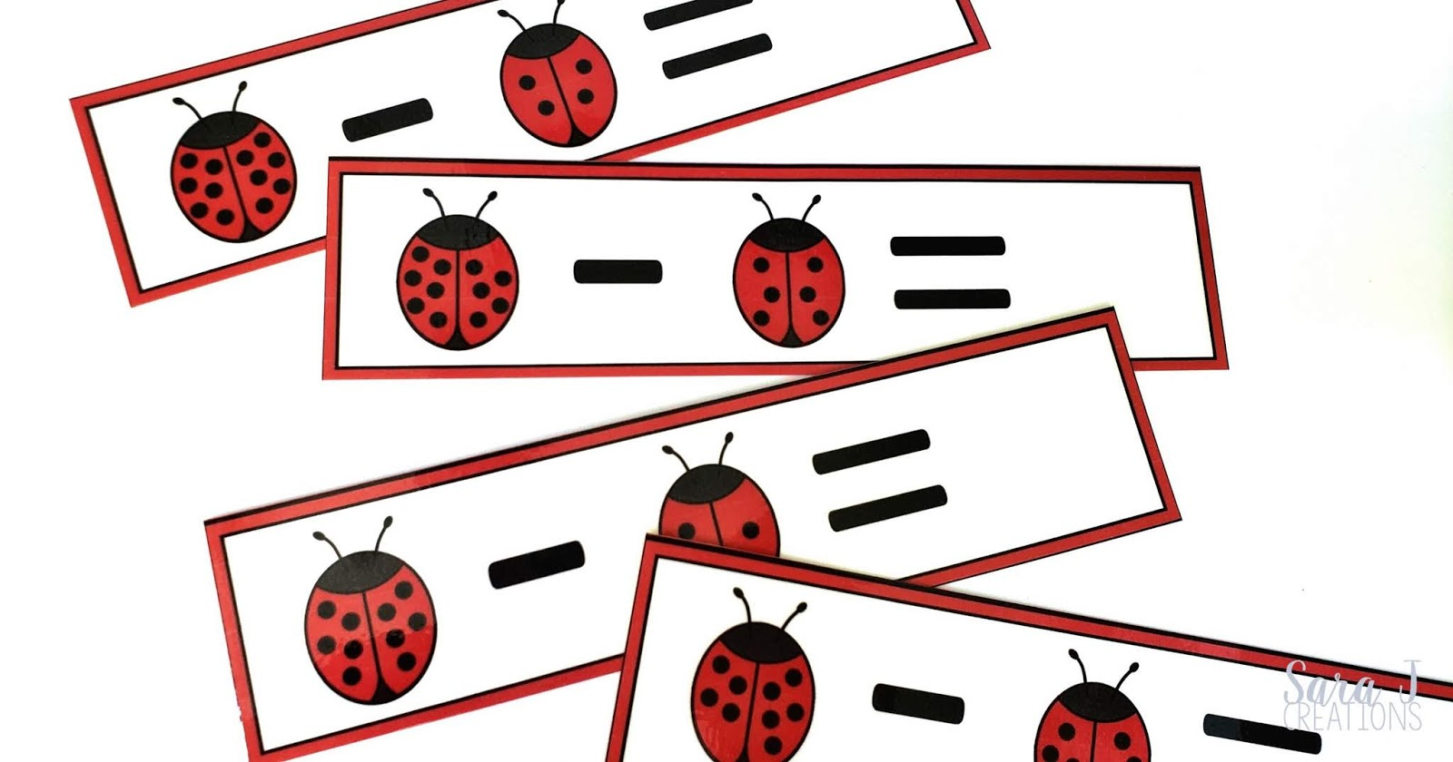 Ladybug Subtraction Write And Wipe Cards | Sara J Creations regarding Free Printable Ladybug Stationery