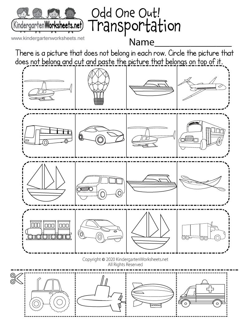 Land, Water, Or Air Transportation Worksheet - Free Printable in Free Printable Transportation Worksheets For Kids