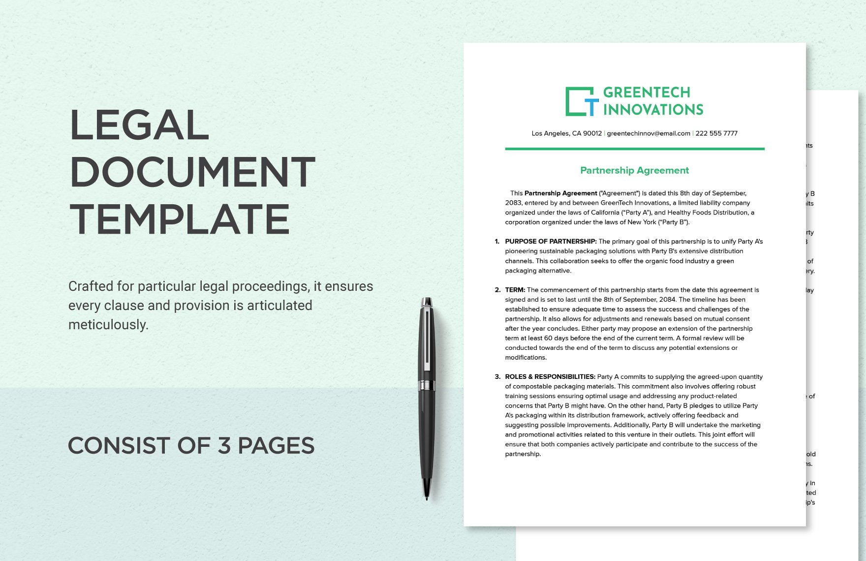 Legal Document Template In Word, Pdf, Google Docs - Download within Free Printable Legal Documents