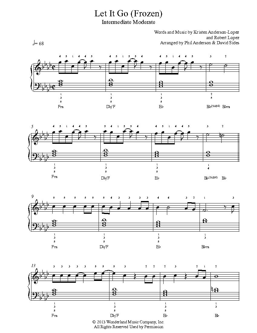 Let It Gofrozen Piano Sheet Music | Intermediate Level | Piano intended for Frozen Piano Sheet Music Free Printable