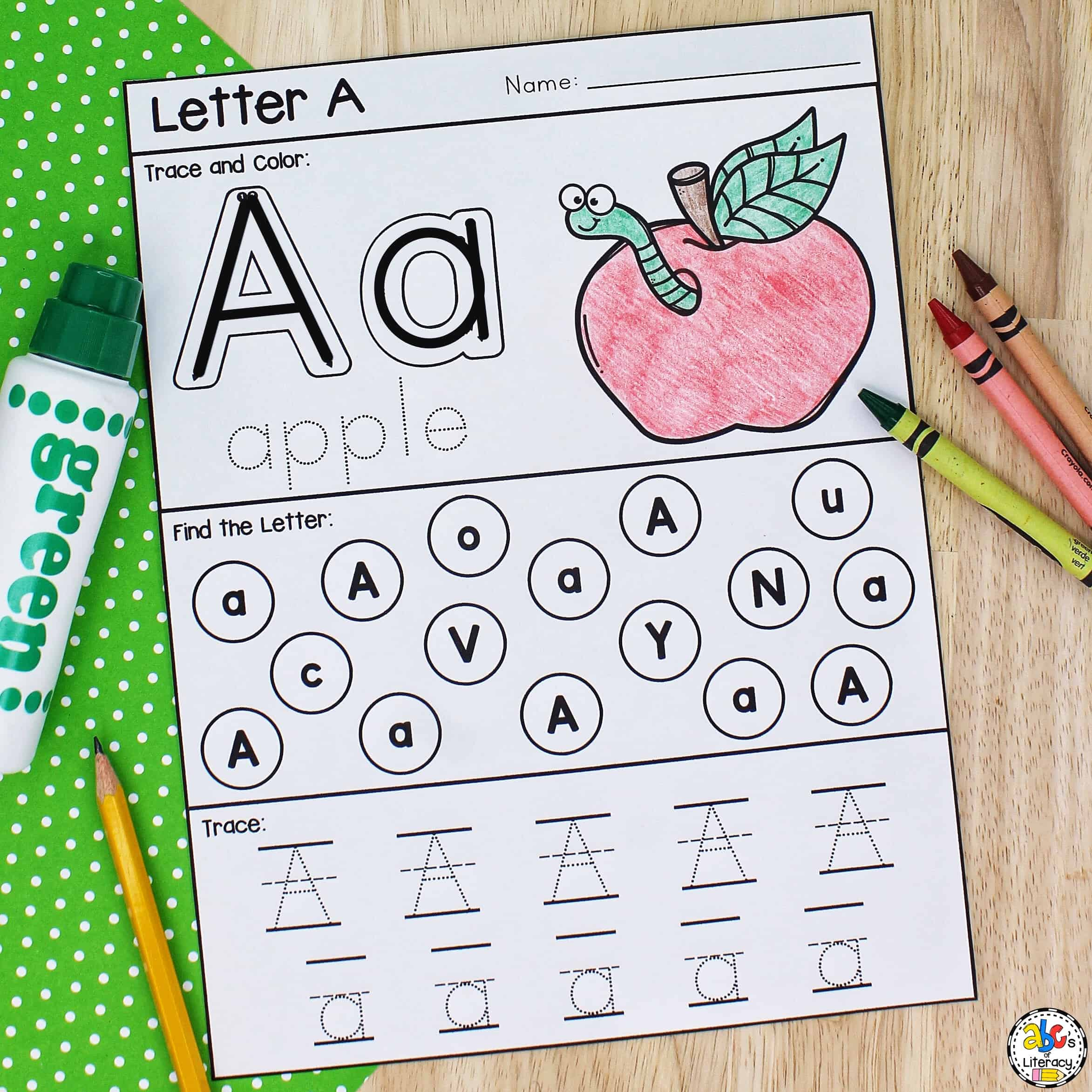 Letter A Printable: Preschool Worksheet For Letter Recognition with Free Printable Letter Recognition Worksheets