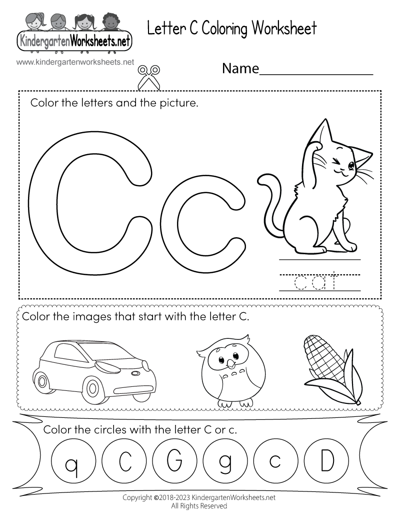 Letter C Coloring Worksheet - Free Printable, Digital, &amp;amp; Pdf with Free Printable Letter C Worksheets