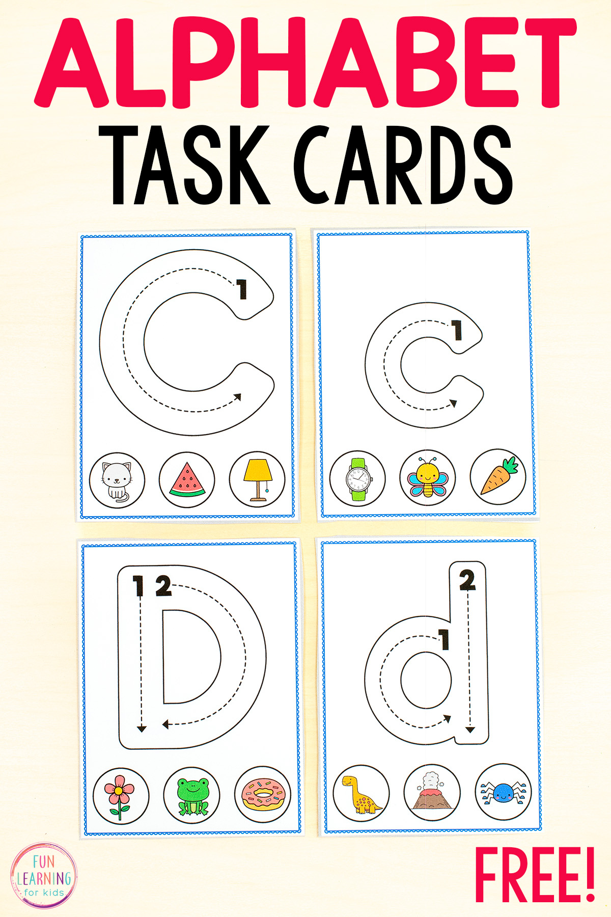 Letter Formation And Beginning Sounds Task Cards intended for Free Printable Kindergarten Task Cards