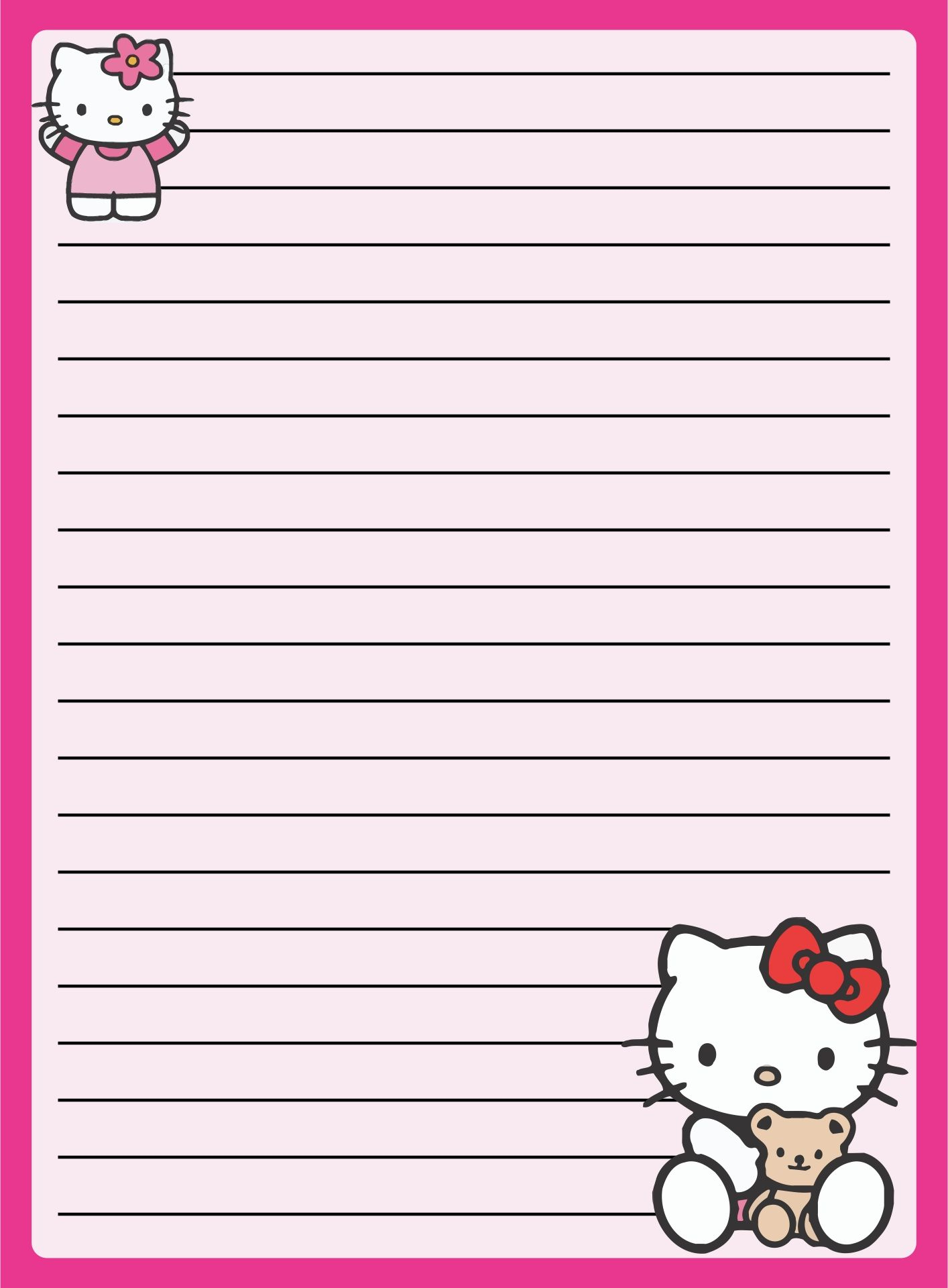 Letter Paper Cute - 10 Free Pdf Printables | Printablee | Hello pertaining to Free Printable Hello Kitty Stationery