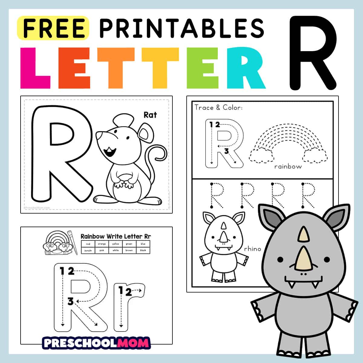 Letter R Preschool Printables - Preschool Mom throughout Free Printable Preschool Worksheets For The Letter R