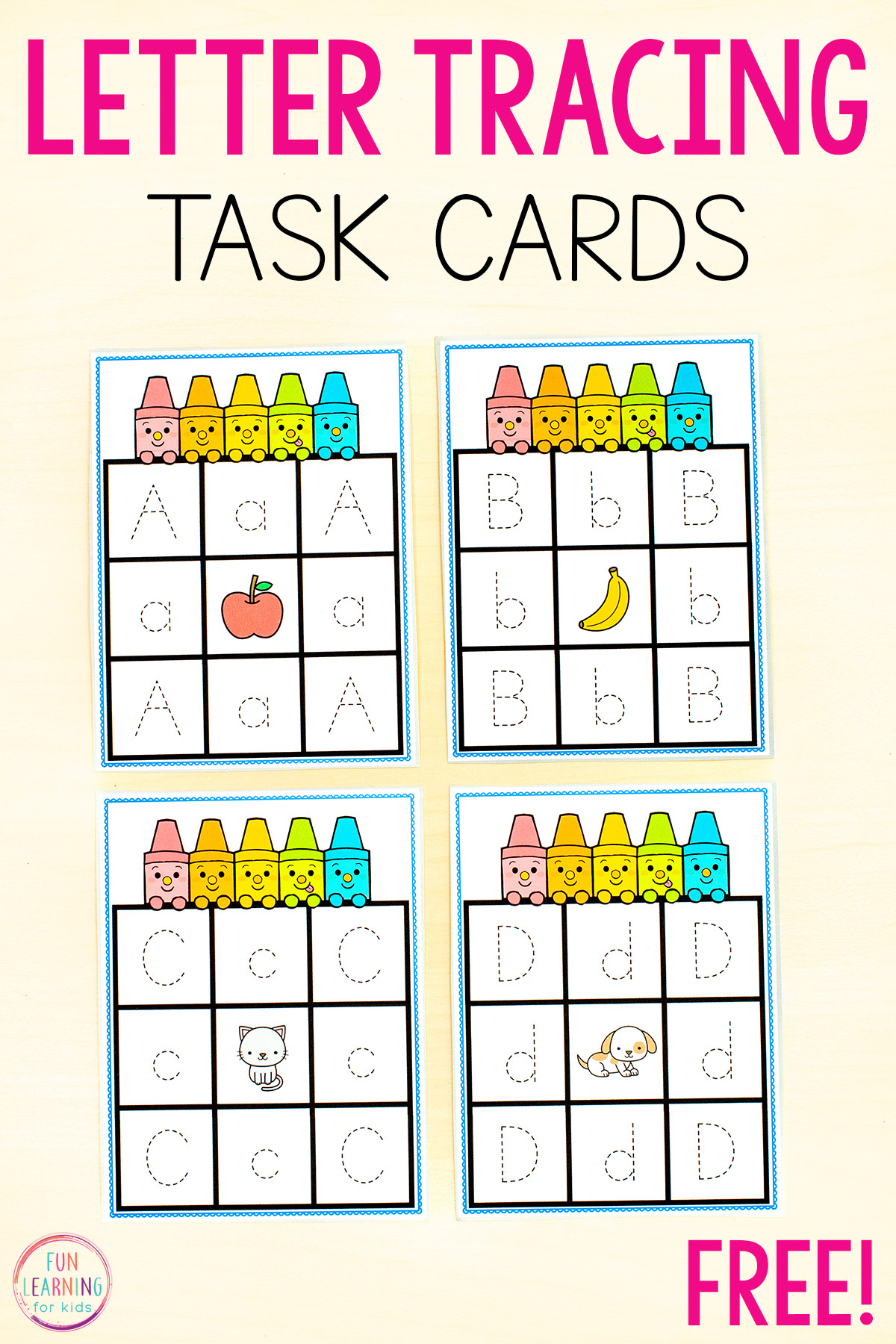 Letter Tracing Alphabet Task Cards inside Free Printable Kindergarten Task Cards