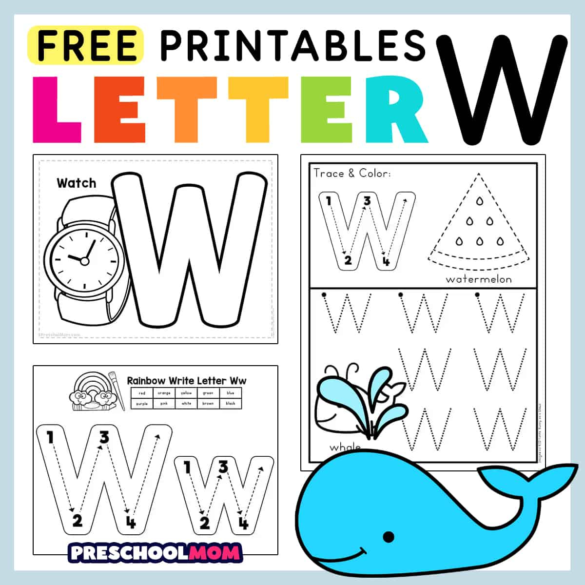 Letter W Preschool Printables - Preschool Mom throughout Free Printable 5 W&amp;#039;s Worksheets