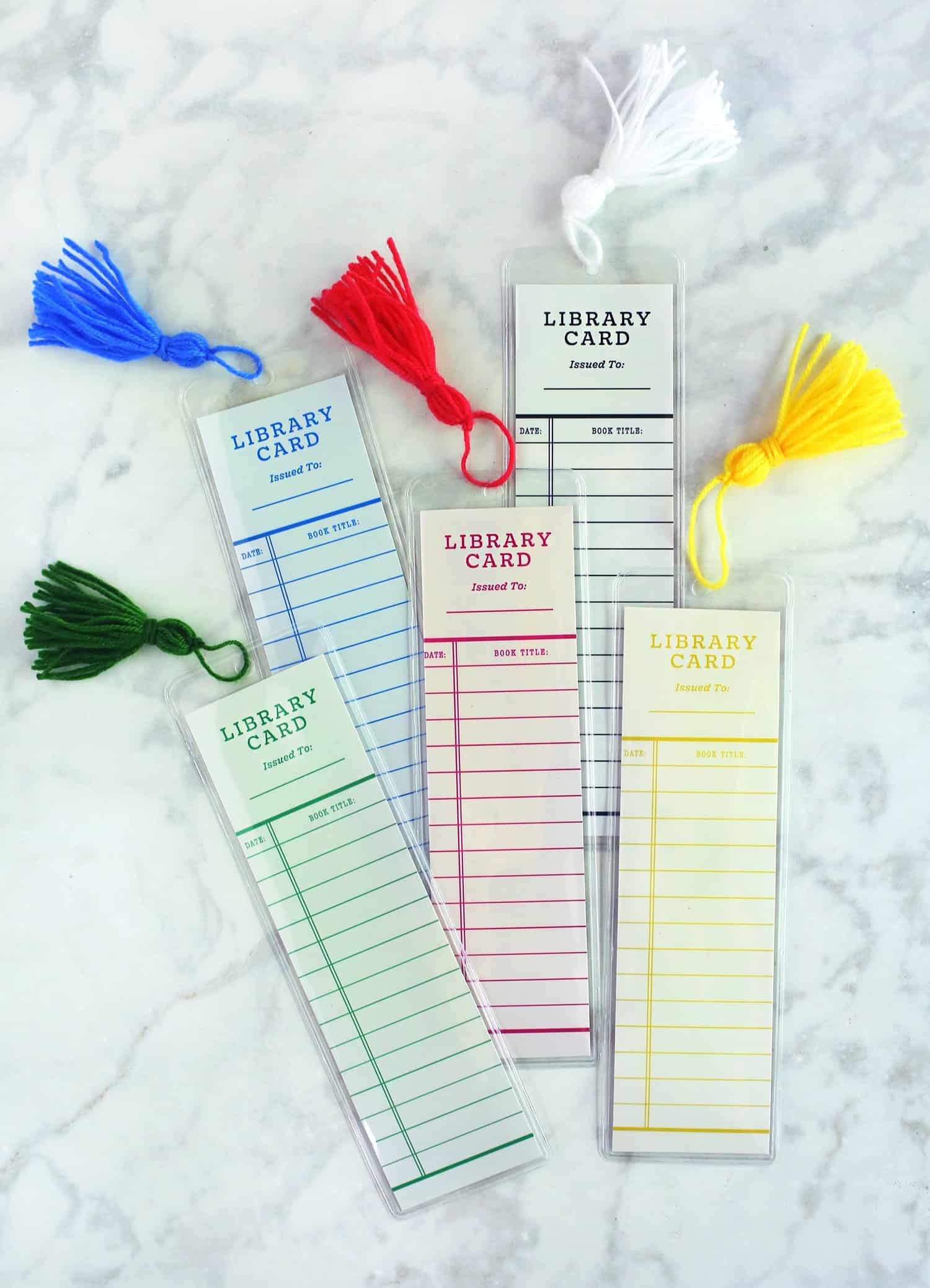 Library Card Bookmark (Free Printables) - A Beautiful Mess throughout Free Printable Bookmarks for Libraries