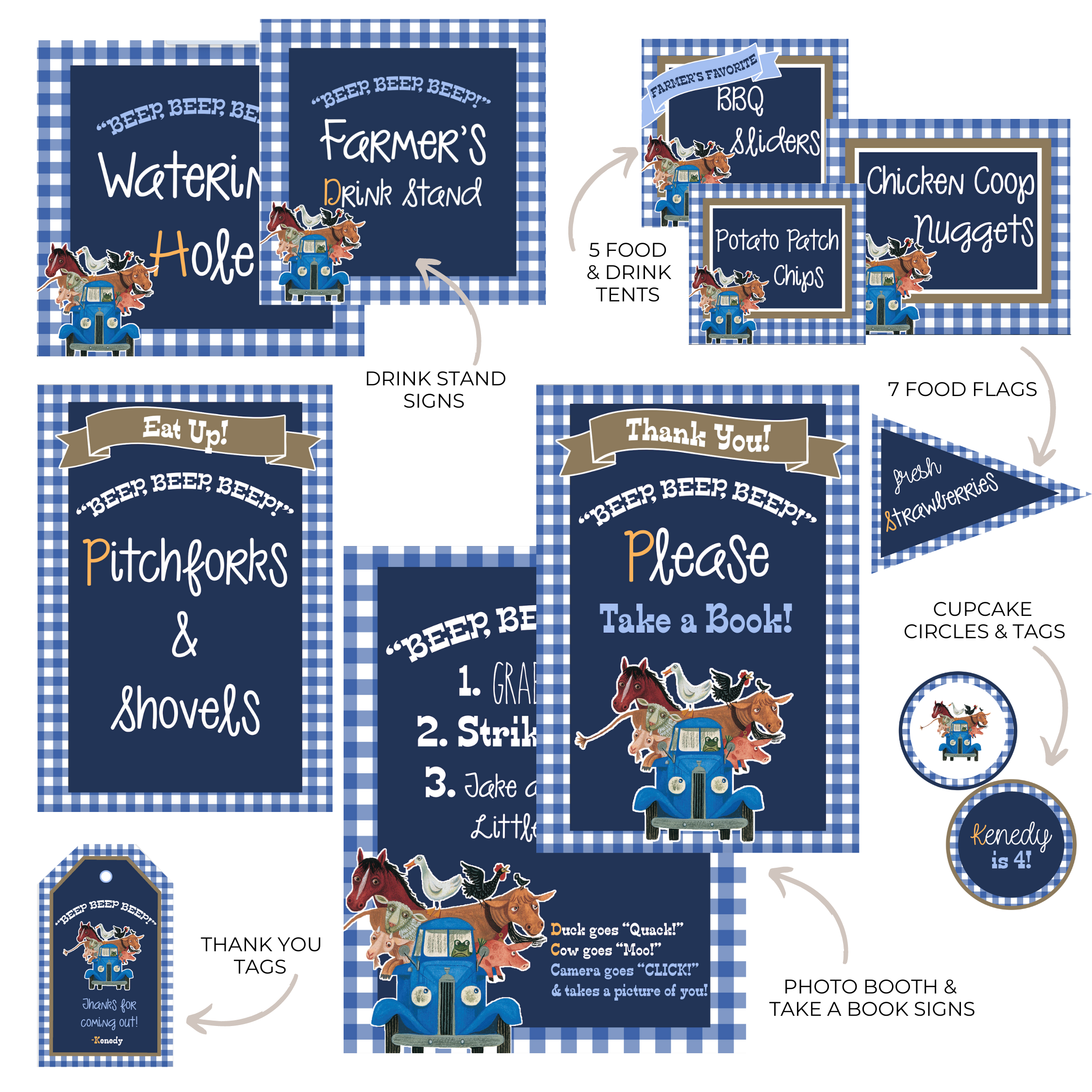 Little Blue Truck Party Printable Set Digital - Steph Leighworthy intended for Little Blue Truck Free Printables