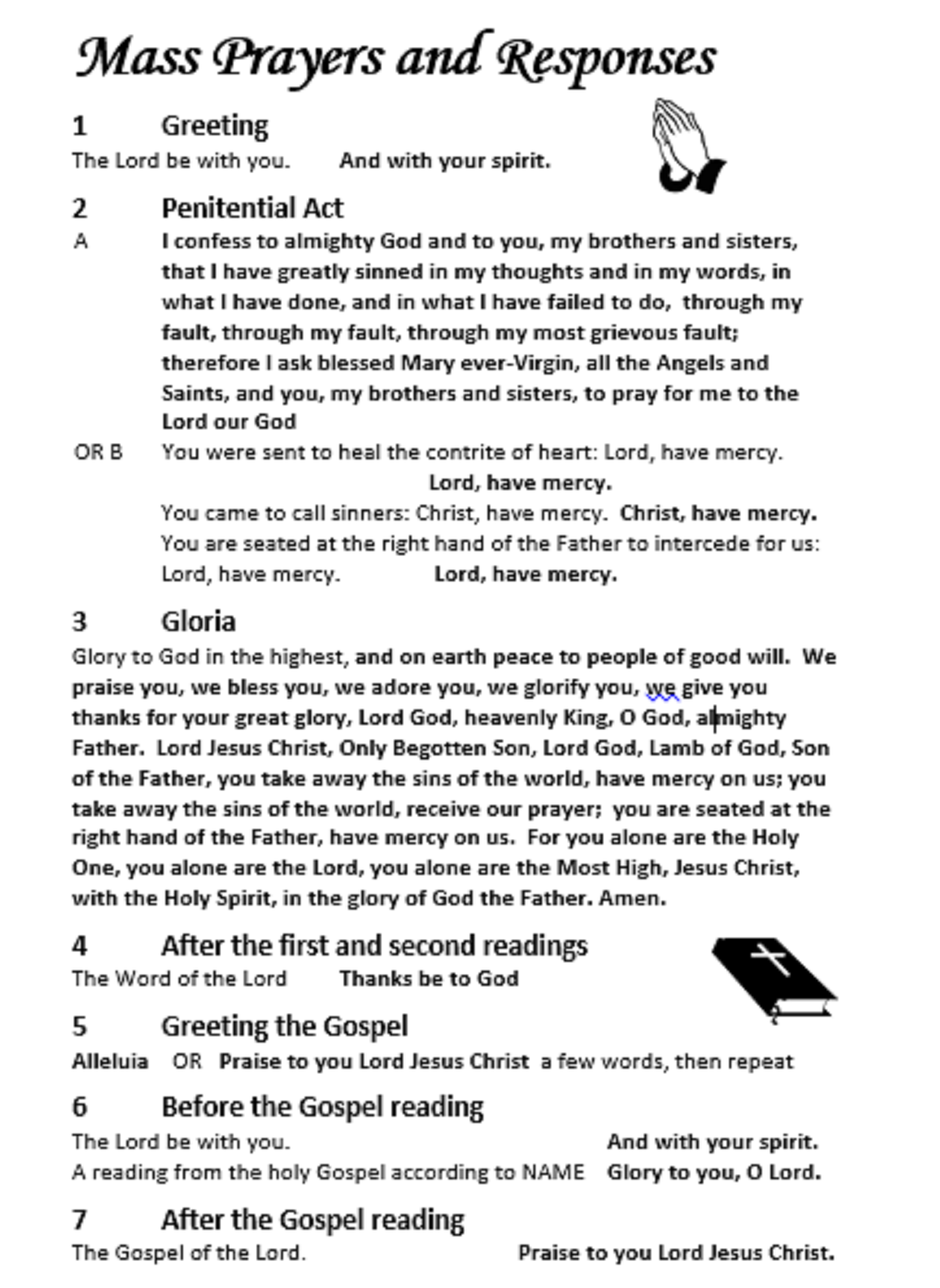 Liturgytools: Catholic Mass Prayers And Responses - Booklet inside Free Printable Catholic Mass Book