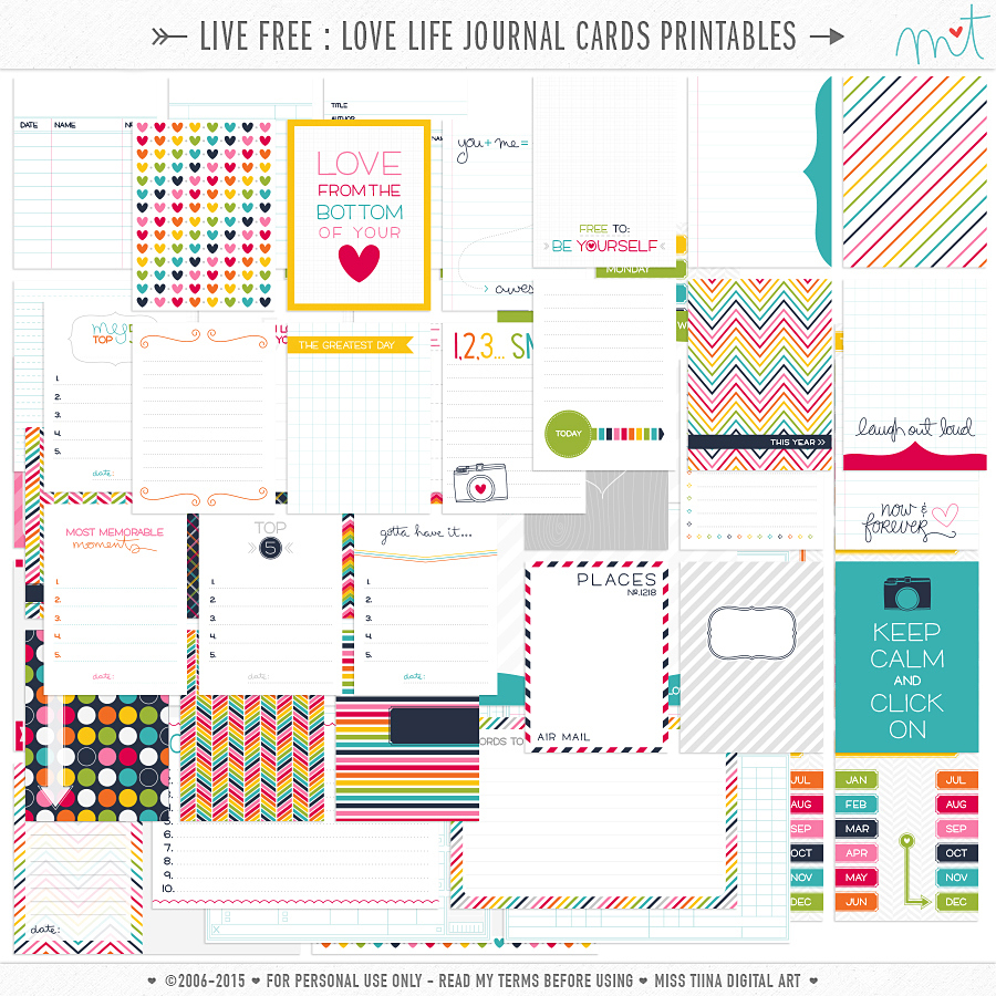 Live Free : Love Life » 73 Free Printable Journal Cards • Miss Tiina regarding Free Printable Personal Cards