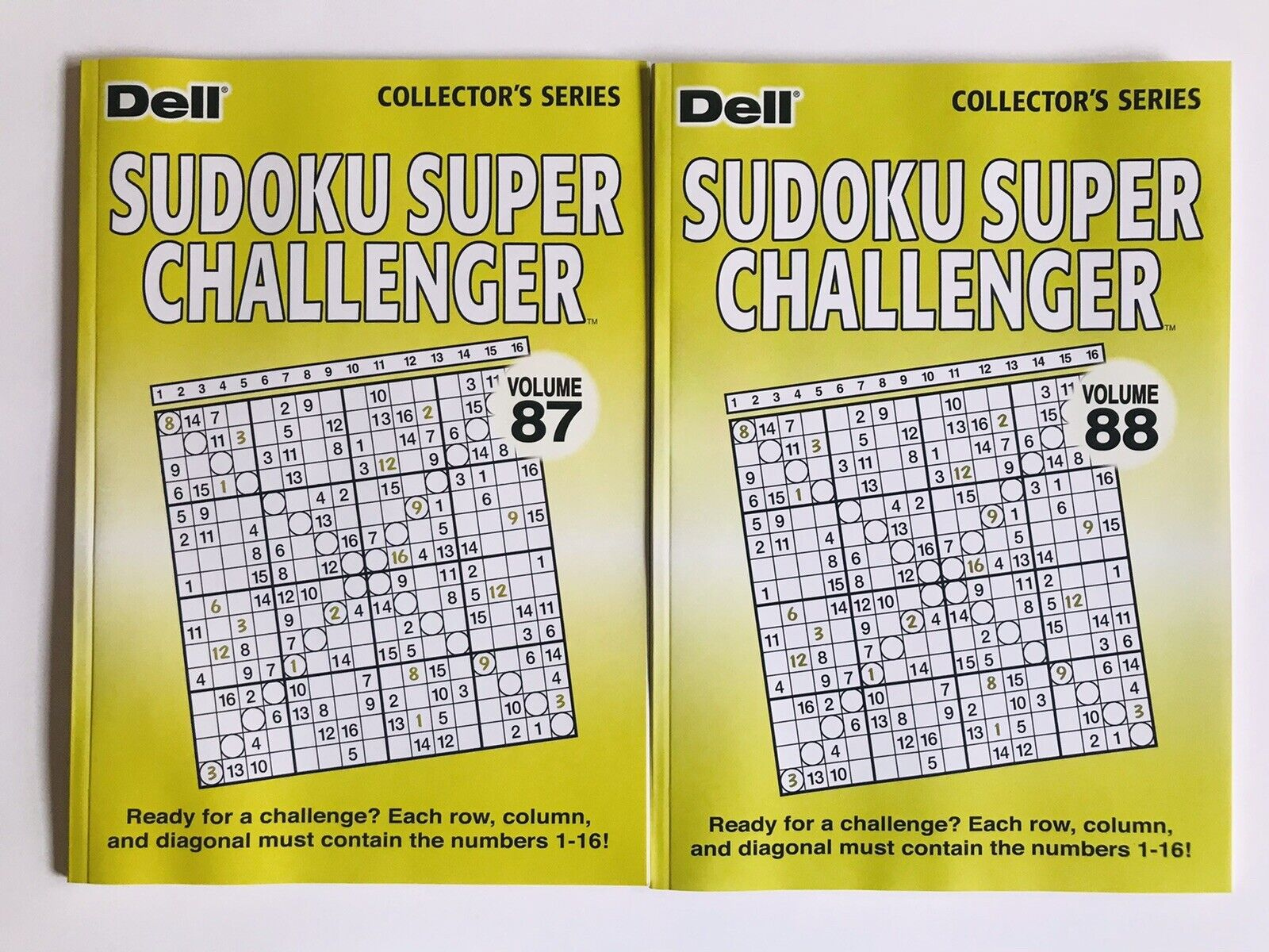 Lot Of 2 - 16 Grid Sudoku Super Challenger Sunday Size Dell Penny Press 87  88 inside Free Printable Super Challenger Sudoku